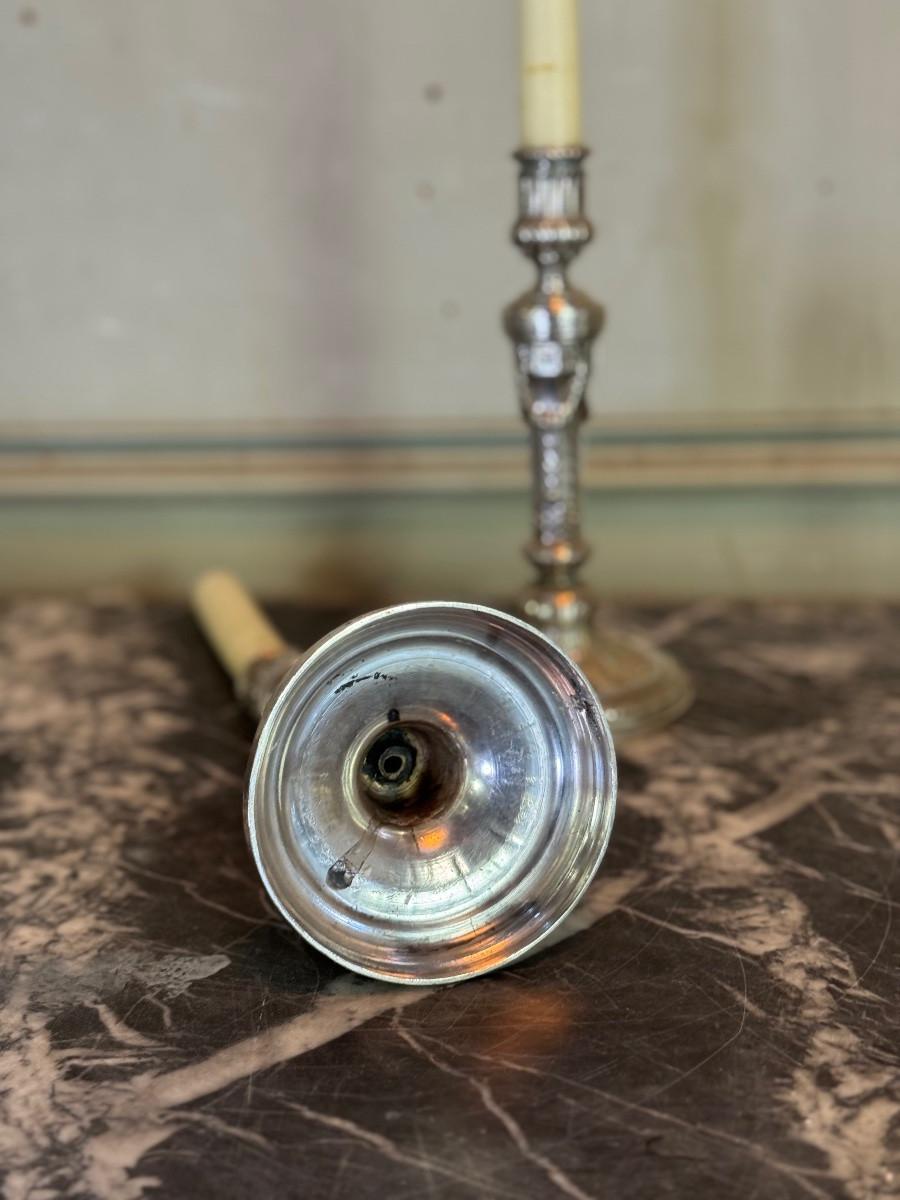 Pareja De Candeleros Wolfers Estilo Luis XVI, Plata de Ley, Sello 950/1000 siglo XX en venta