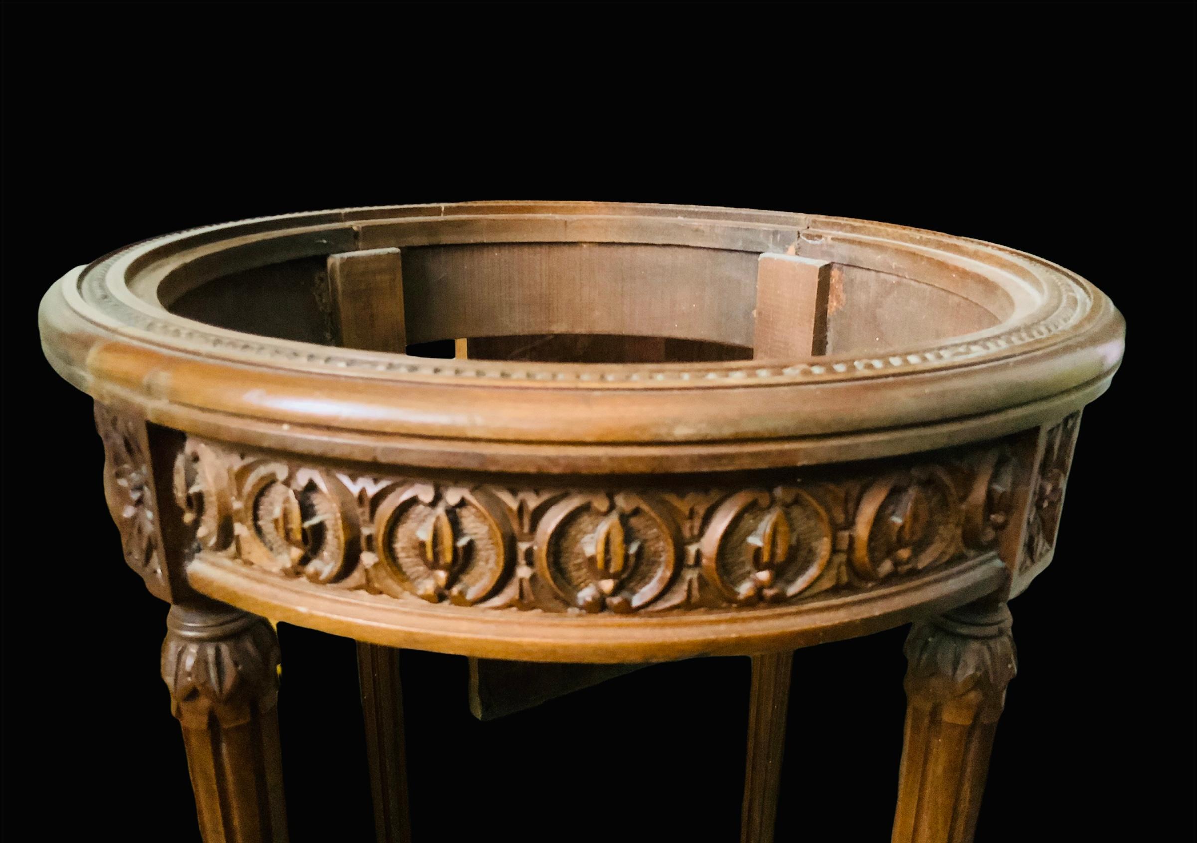 Pair Of Louis XVI Style Wood And Green Marble Top Side/End Tables 2
