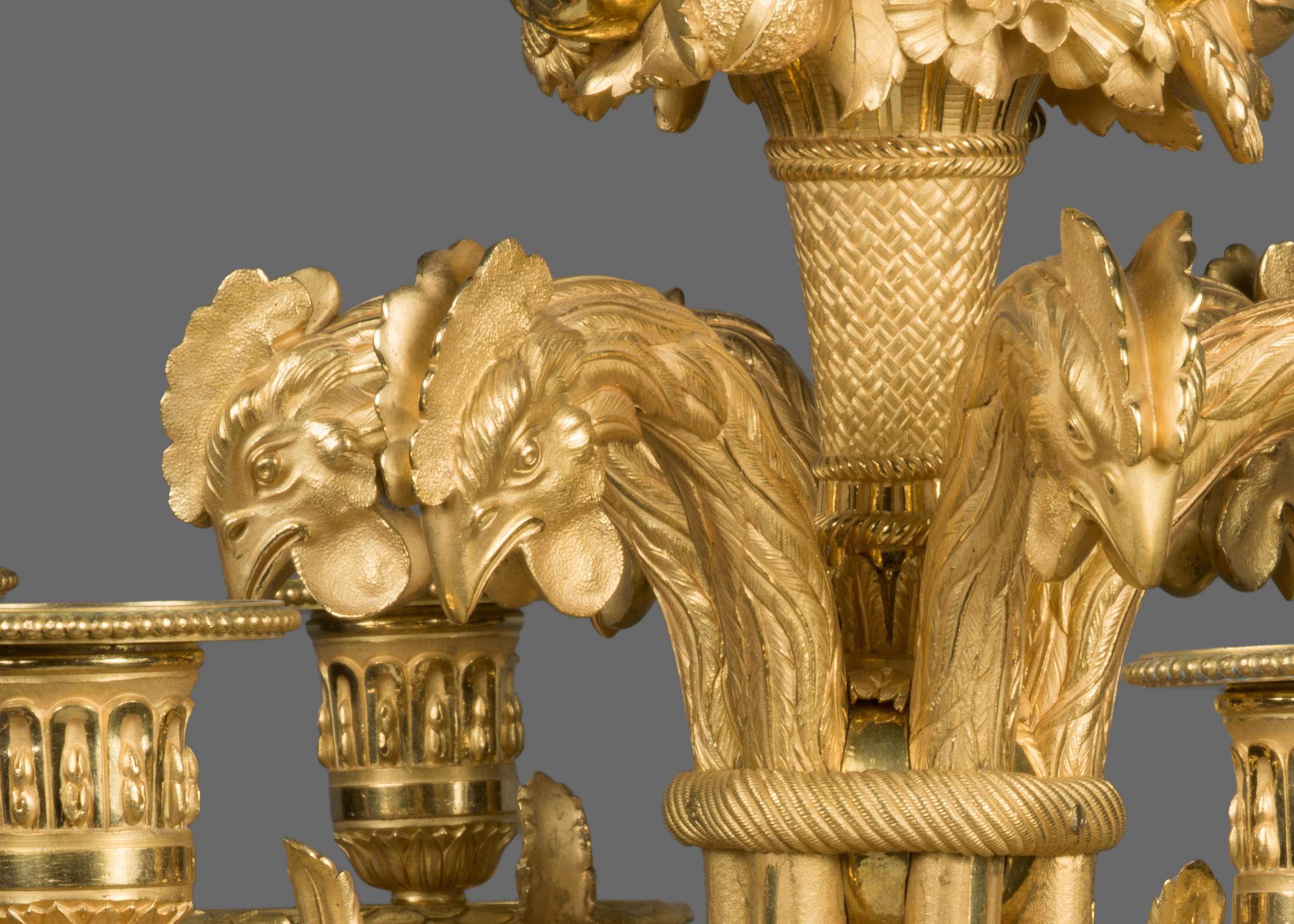 Pair of candlesticks. Bronze (blued and gilt). France, circa 1800. For Sale 4