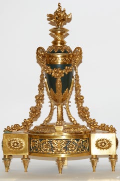 Pair of Louis XVI Style Gilt Bronze Chenets Andirons