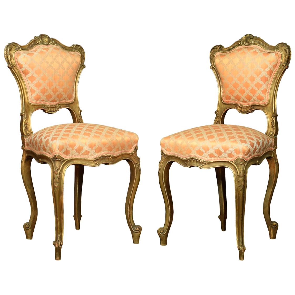 Pair of Louis XVL Style Giltwood Side