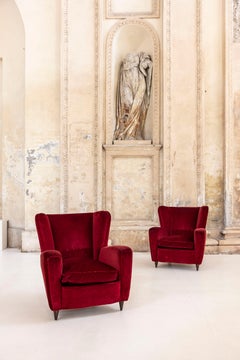 Pair of lounge armchairs attributed to Gio Ponti, Italy, circa 1950s.