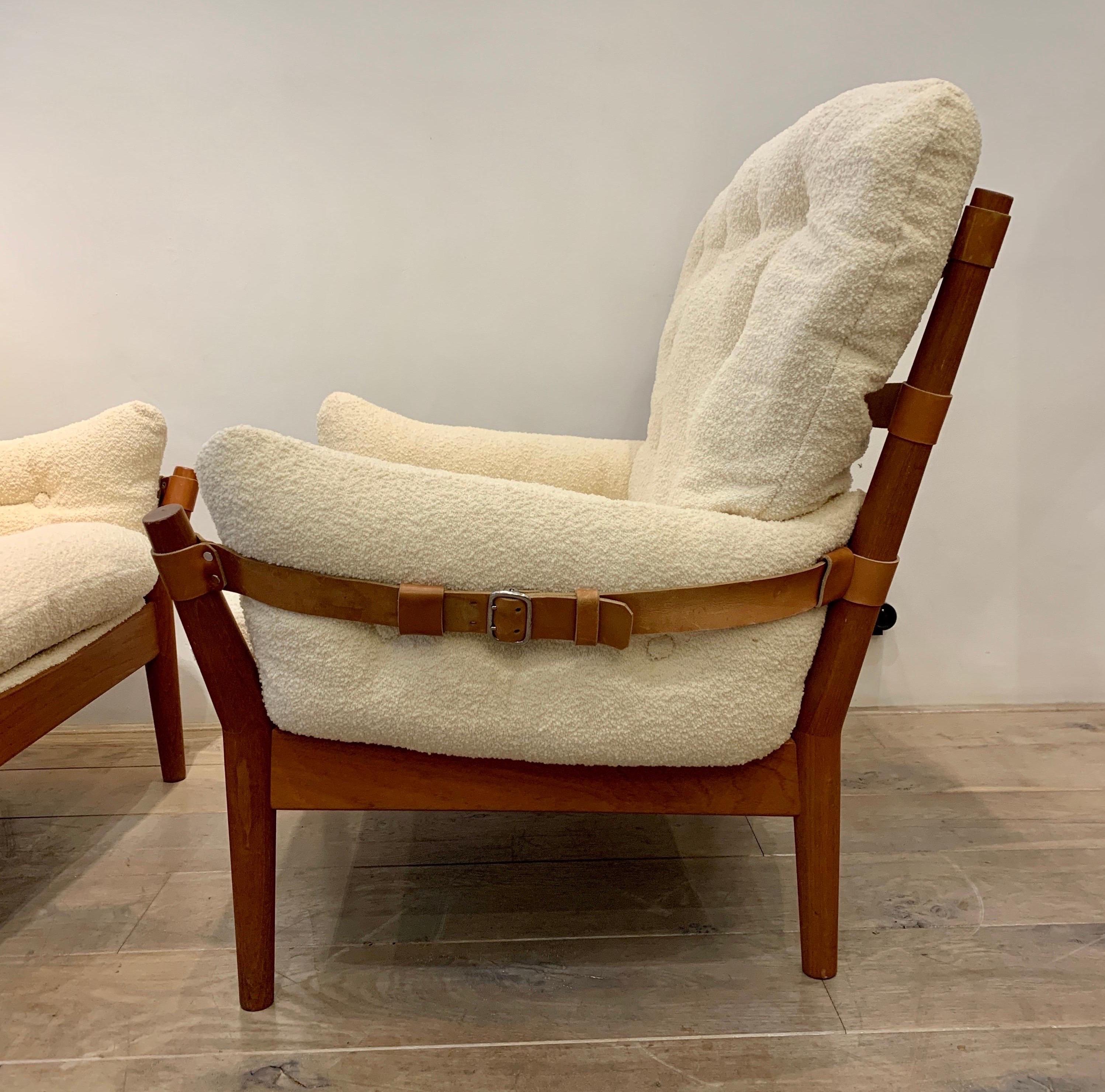 Danish Pair of Lounge Chair Model 4521 by John Mortensen