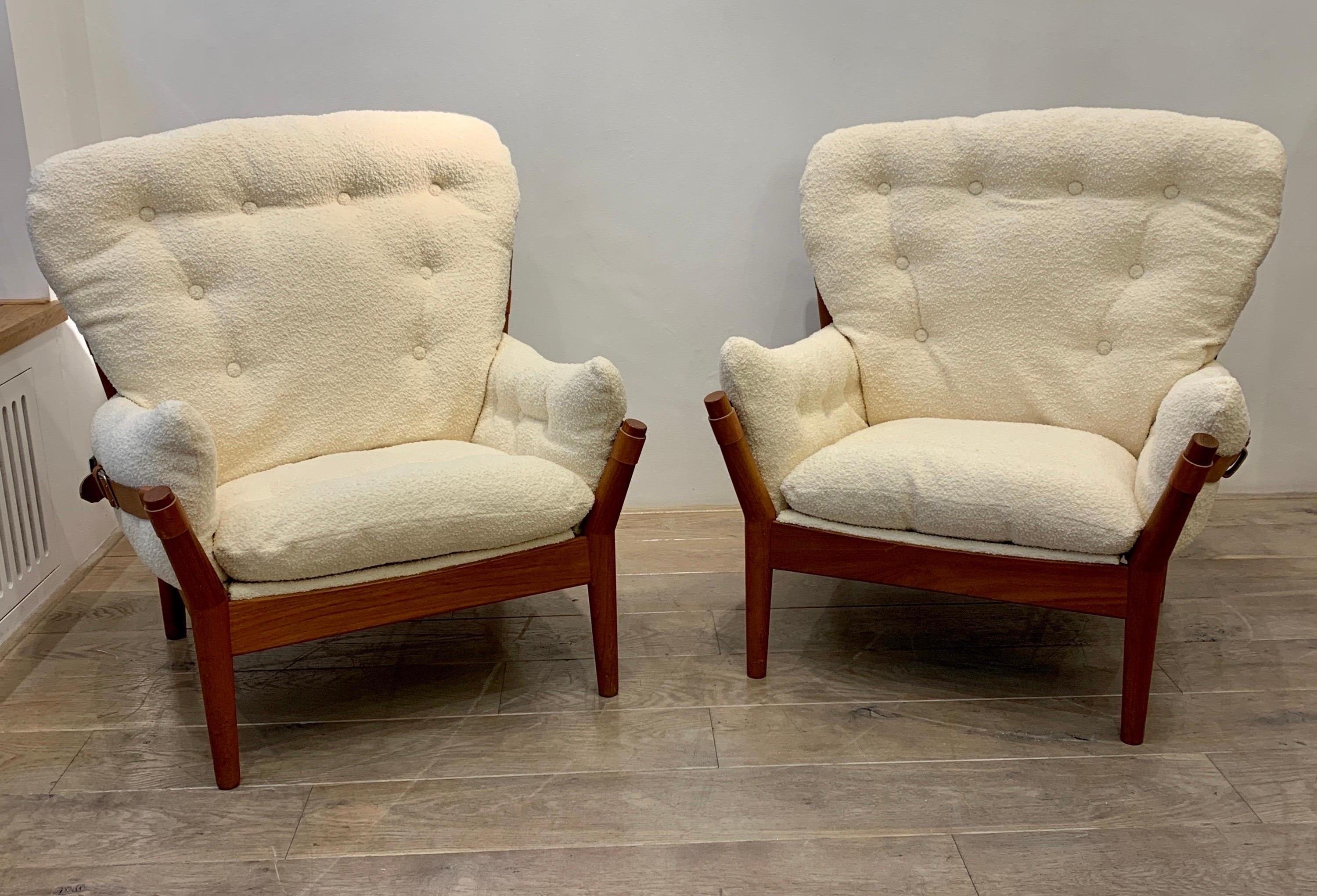 Metal Pair of Lounge Chair Model 4521 by John Mortensen