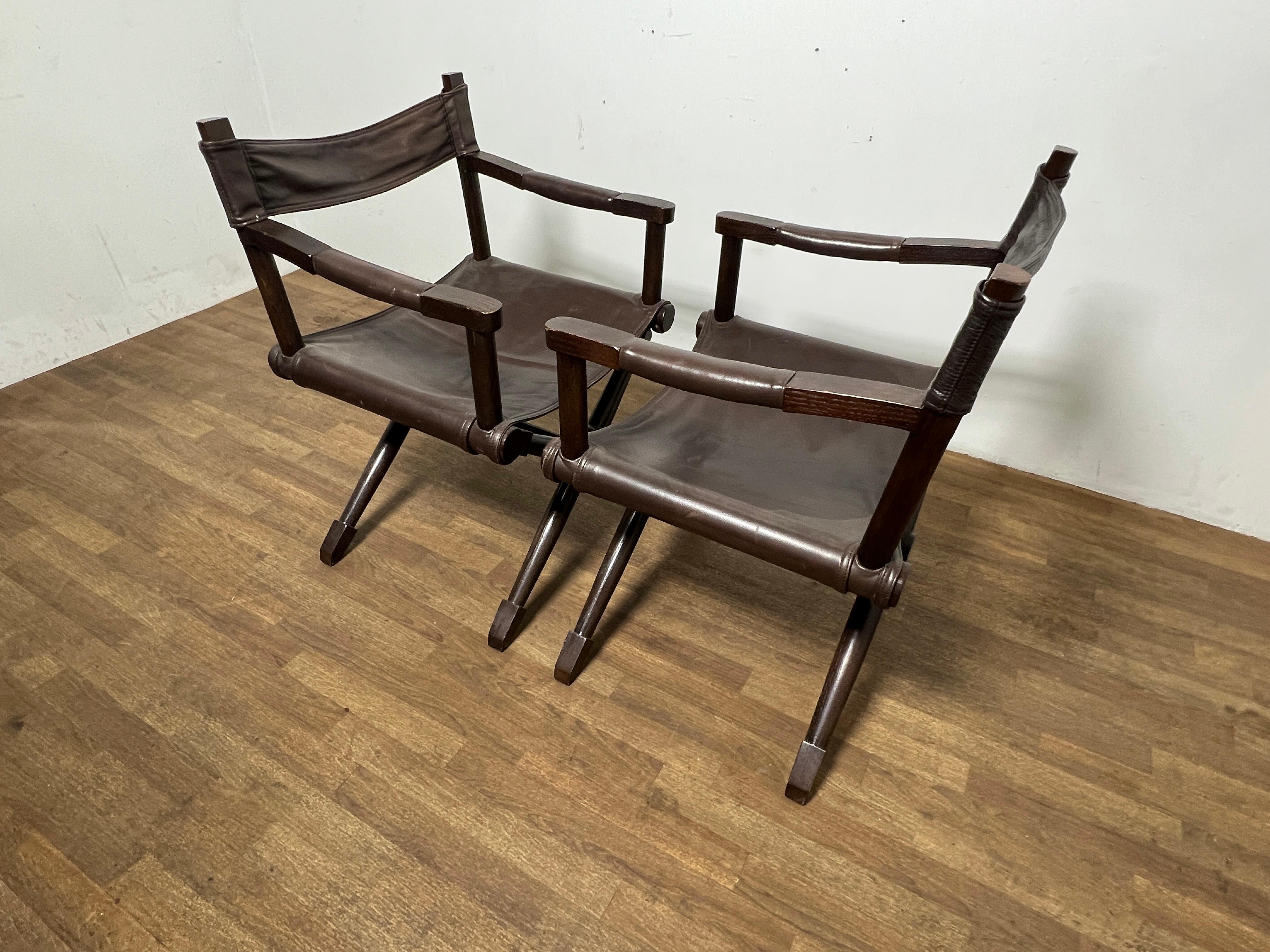 Cuir Paire de chaises longues d'après les chaises Rodo de Paul Rodocanachi pour Jean-Michel Frank en vente