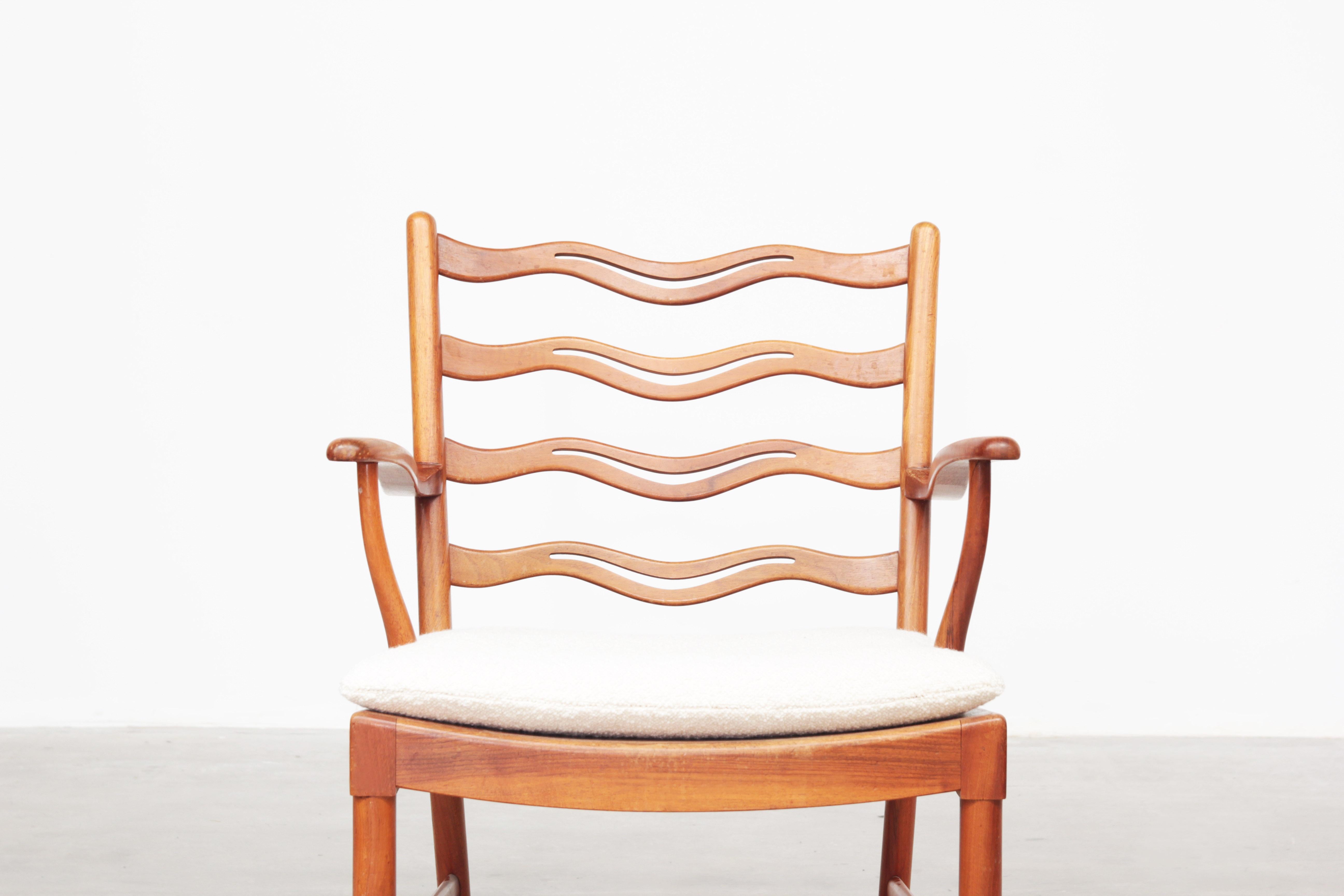 20th Century Pair of Lounge Chairs Armchair by Ole Wanscher for Fritz Hansen, Denmark, 1940s