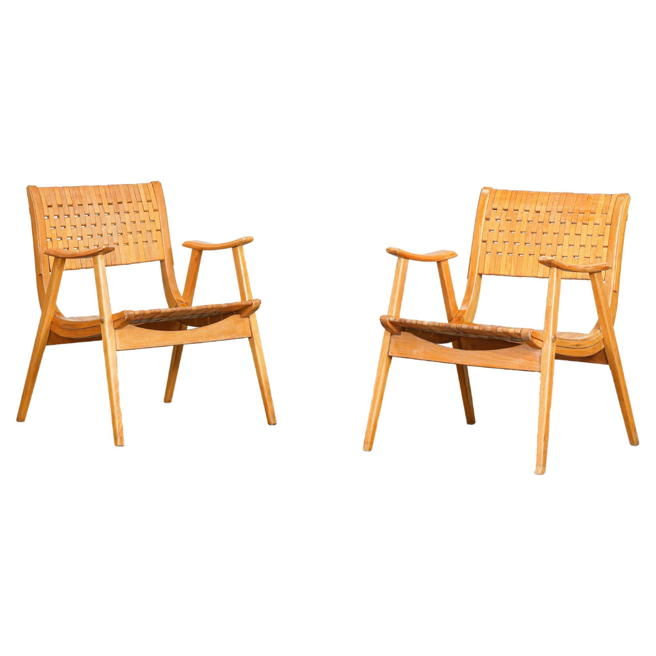 Pair of Lounge Chairs Armchairs by Erich Dieckmann for Gelenka, Germany 1930ies