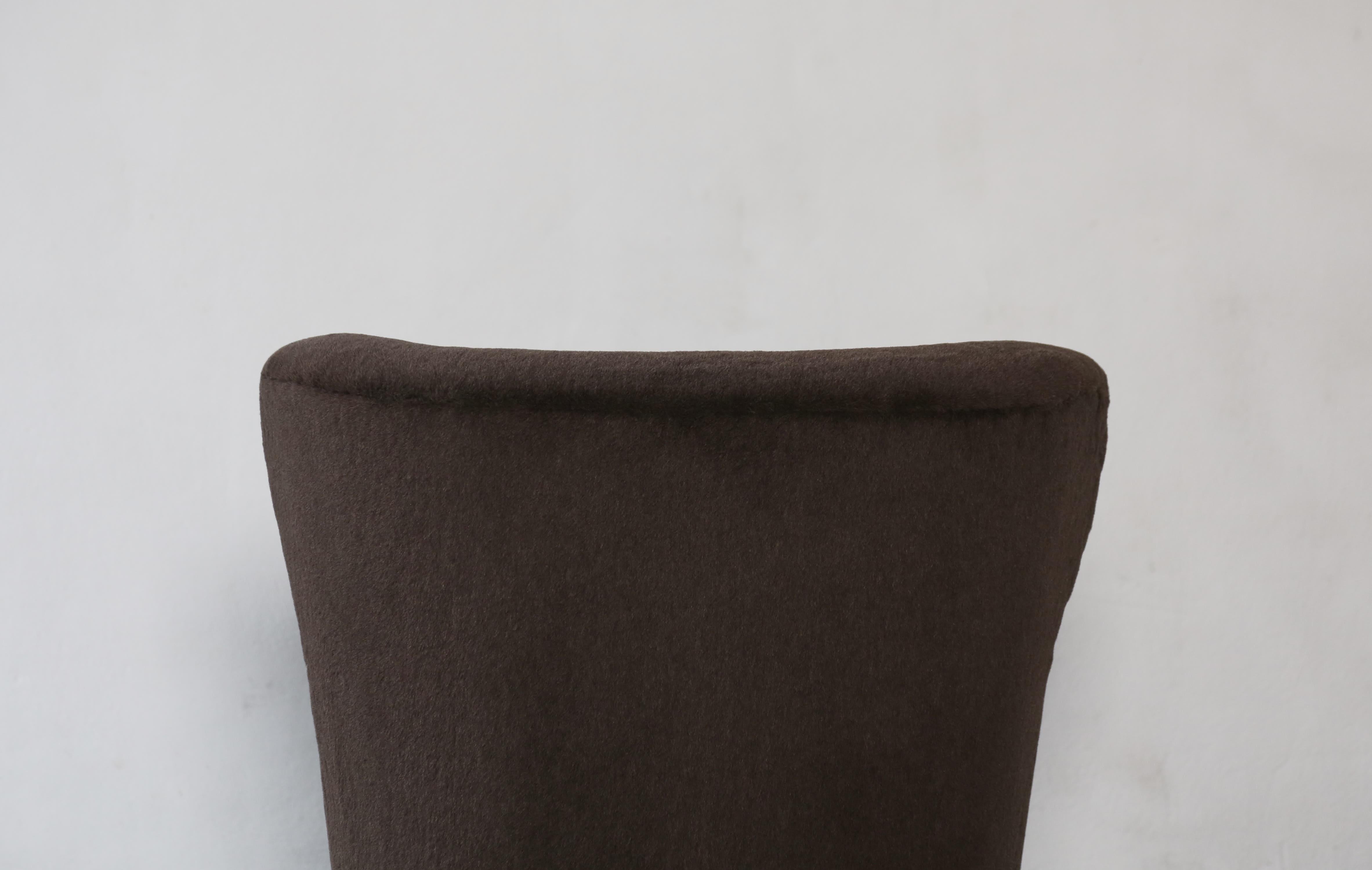 Pair of Lounge Chairs / Armchairs, Upholstered in Pure Alpaca For Sale 13