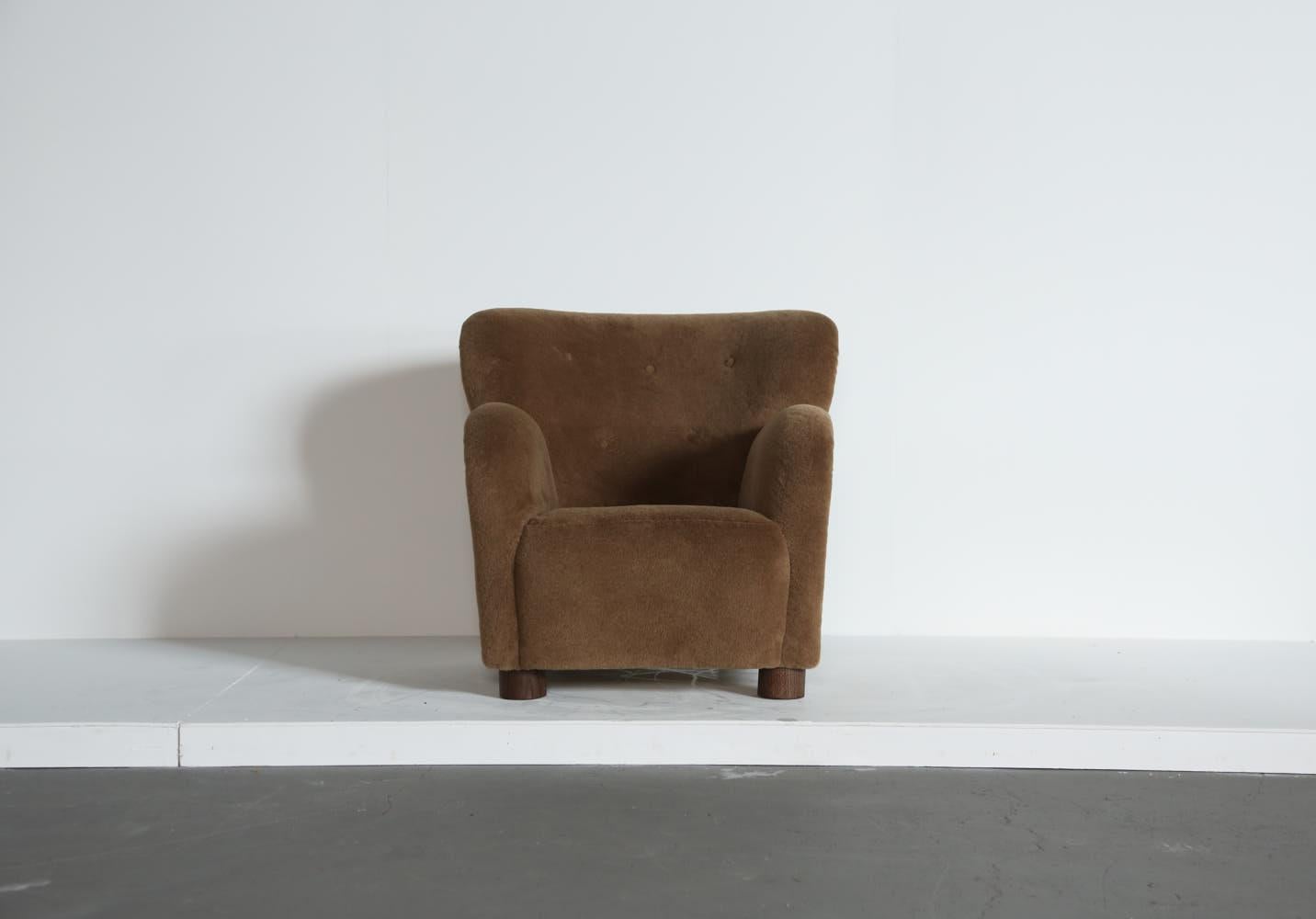 Paar Loungesessel / Sessel, gepolstert mit reinem Alpaka im Angebot 3