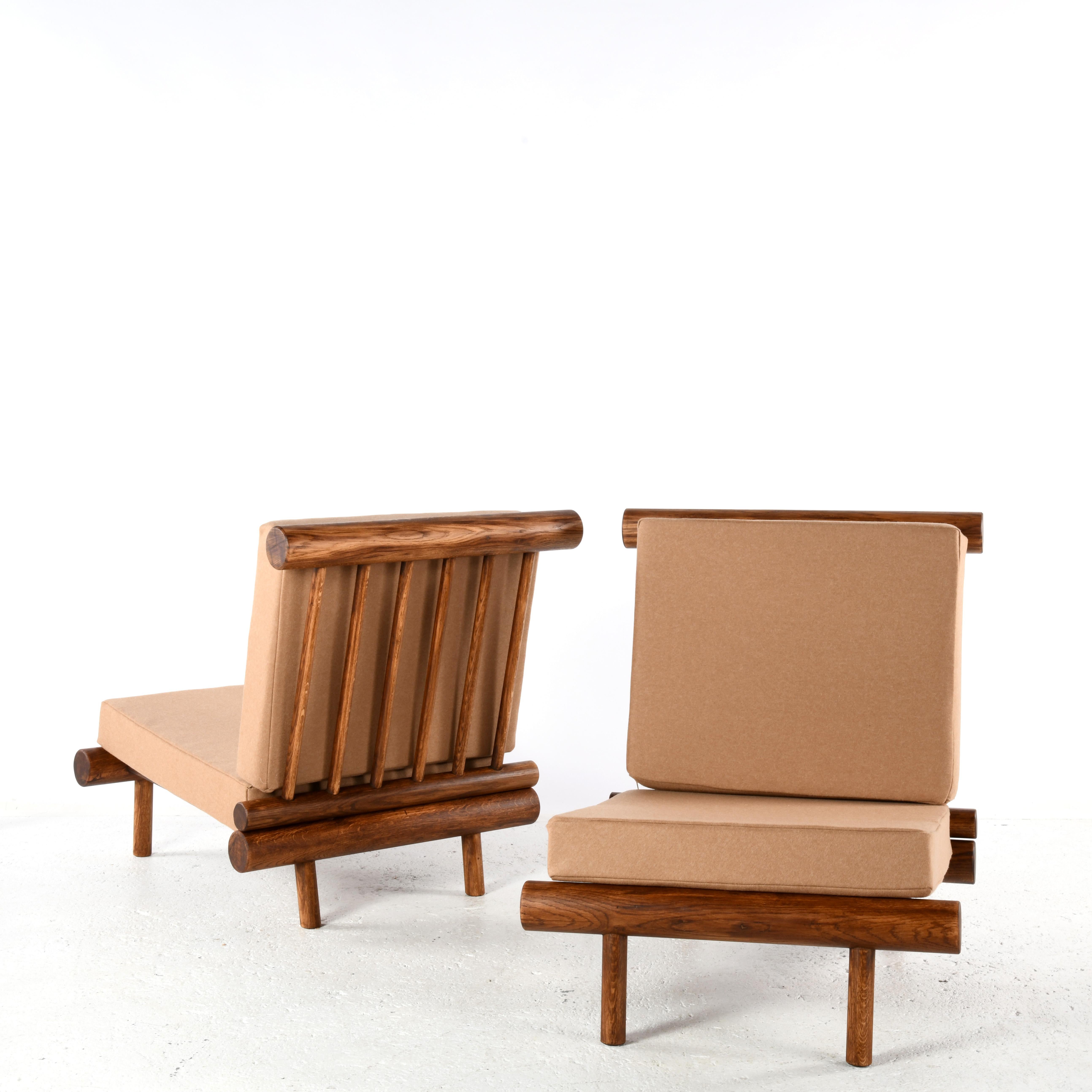 Pair of lounge chairs attributed to Charlotte Perriand, France in the 60s In Good Condition For Sale In SAINT-YRIEIX-SUR-CHARENTE, FR