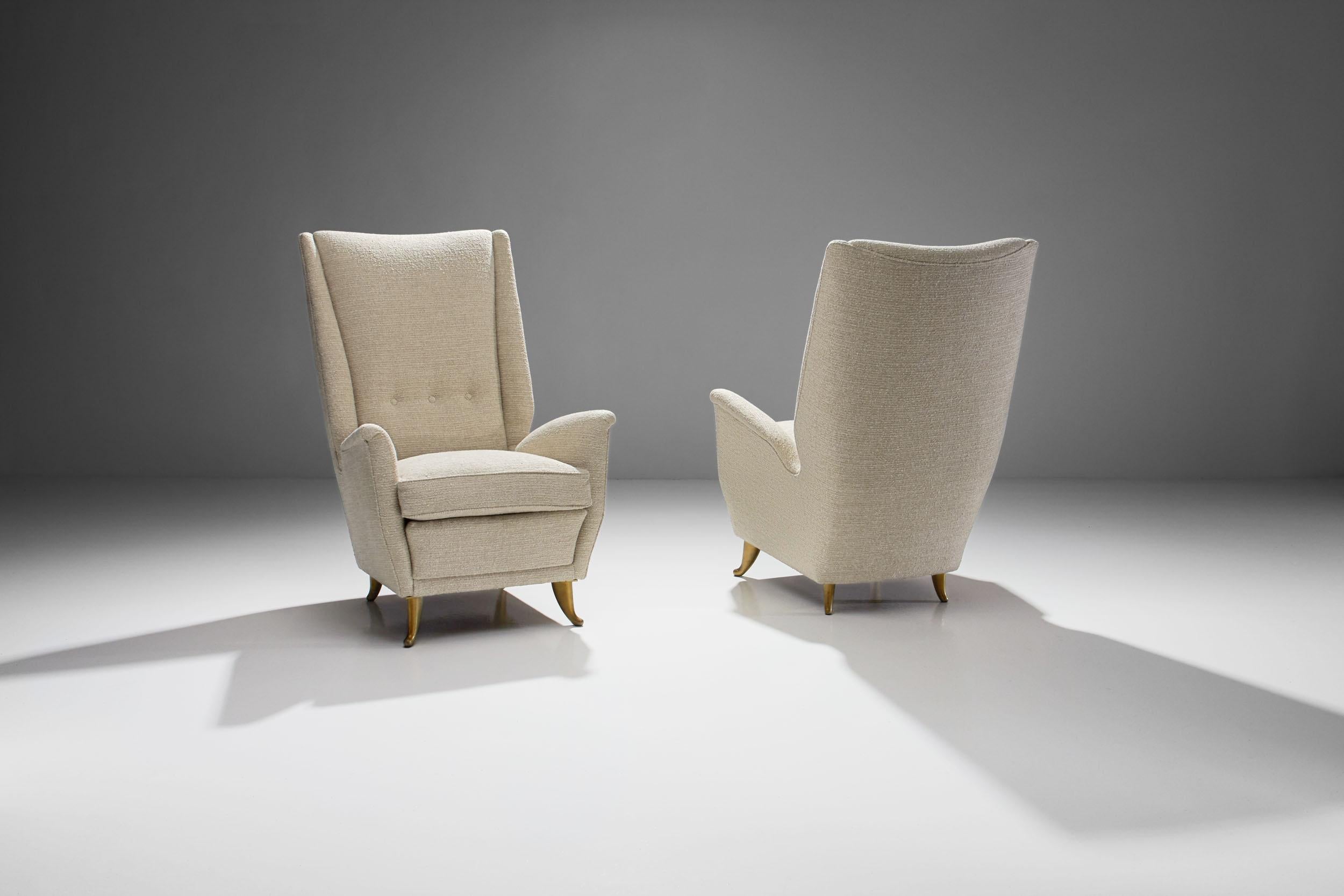 Milieu du XXe siècle Paire de chaises longues attribuées à Gio Ponti pour ISA Bergamo, Italie années 1950 en vente