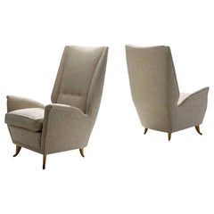 Pair of Lounge Chairs Attributed to Gio Ponti for ISA Bergamo, Italy, 1950s