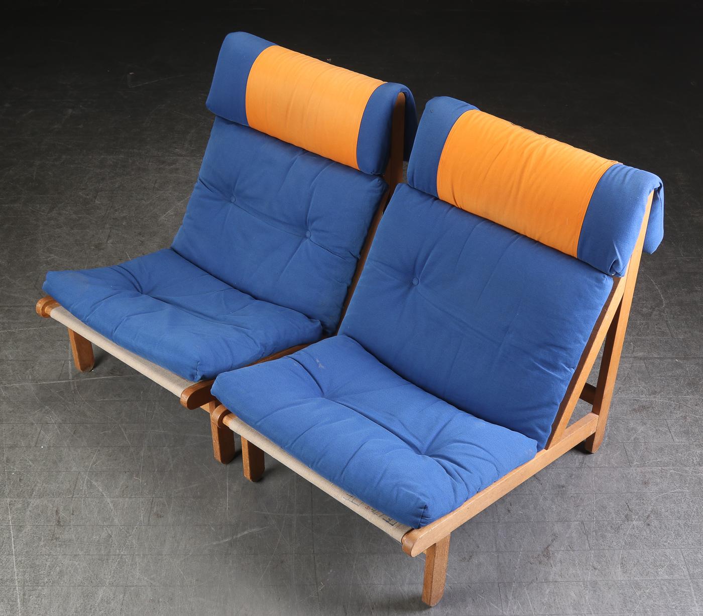 Great pair of easy chairs by Danish designer Bernt Pedersen. '