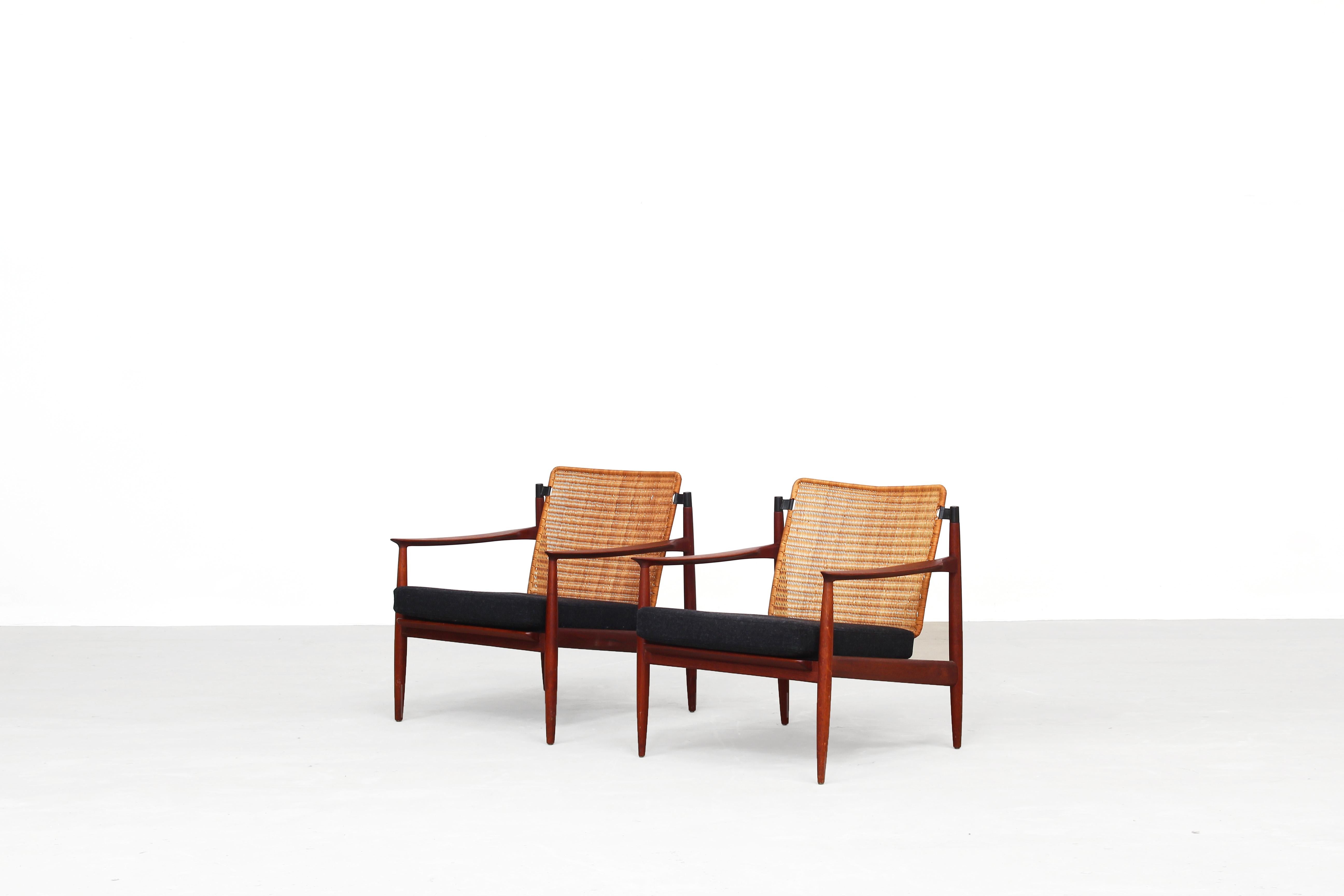 Pair of Lounge Chairs by Carl Straub for Goldfeder Germany 1950s In Excellent Condition In Berlin, DE