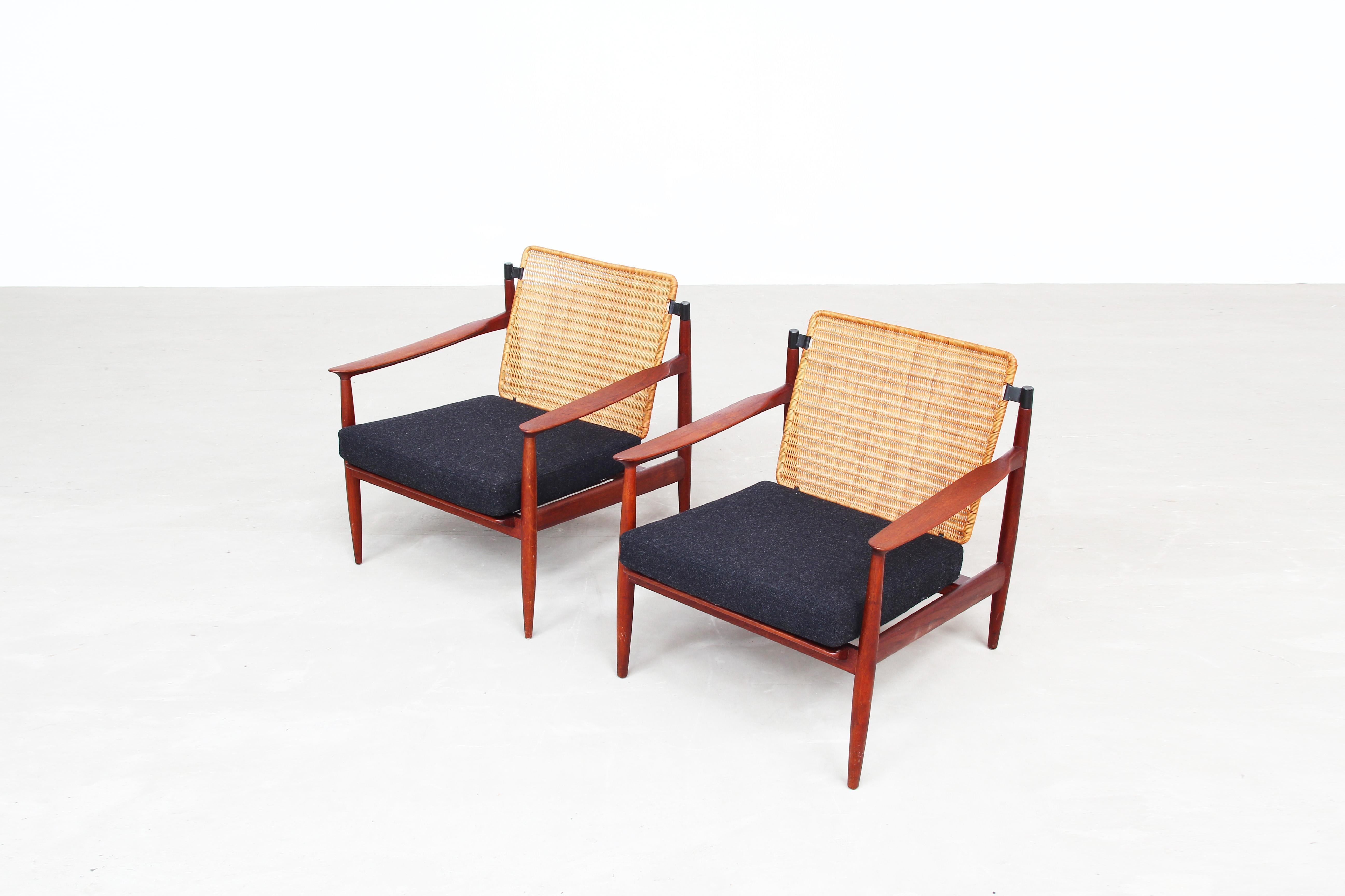 Pair of Lounge Chairs by Carl Straub for Goldfeder Germany 1950s 1