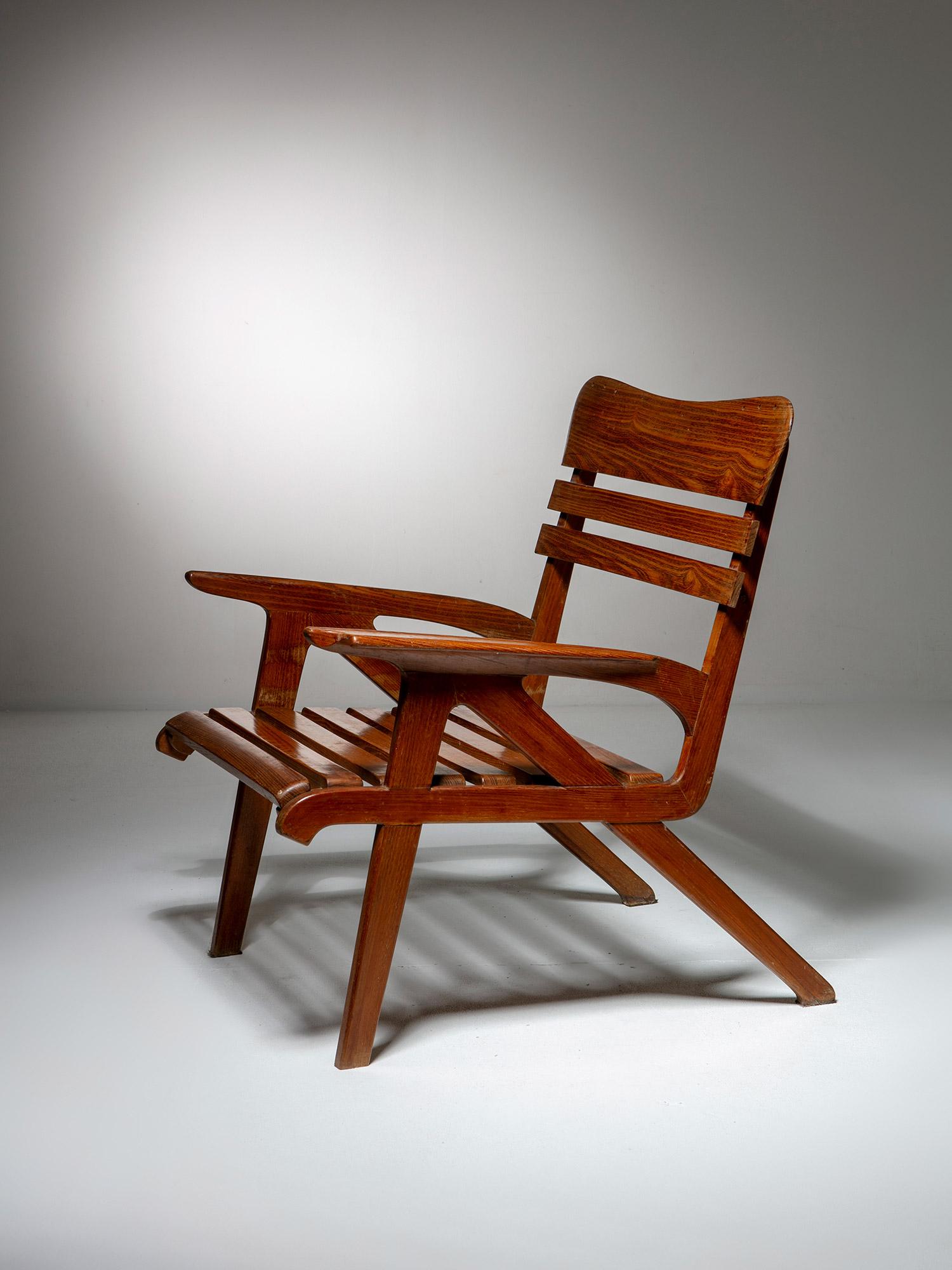 Italian Pair of Lounge Chairs by Carlo Pagani, Italy, 1950s For Sale