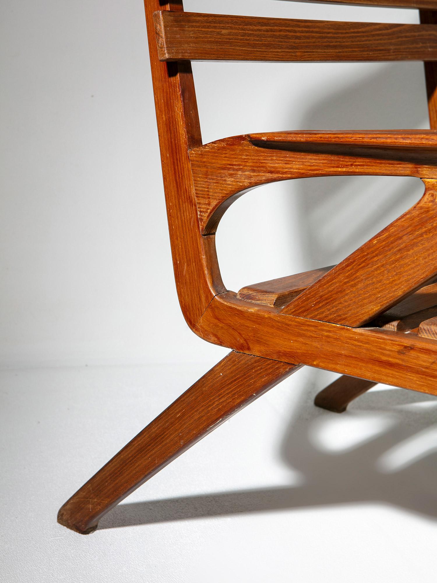 Wood Pair of Lounge Chairs by Carlo Pagani, Italy, 1950s For Sale