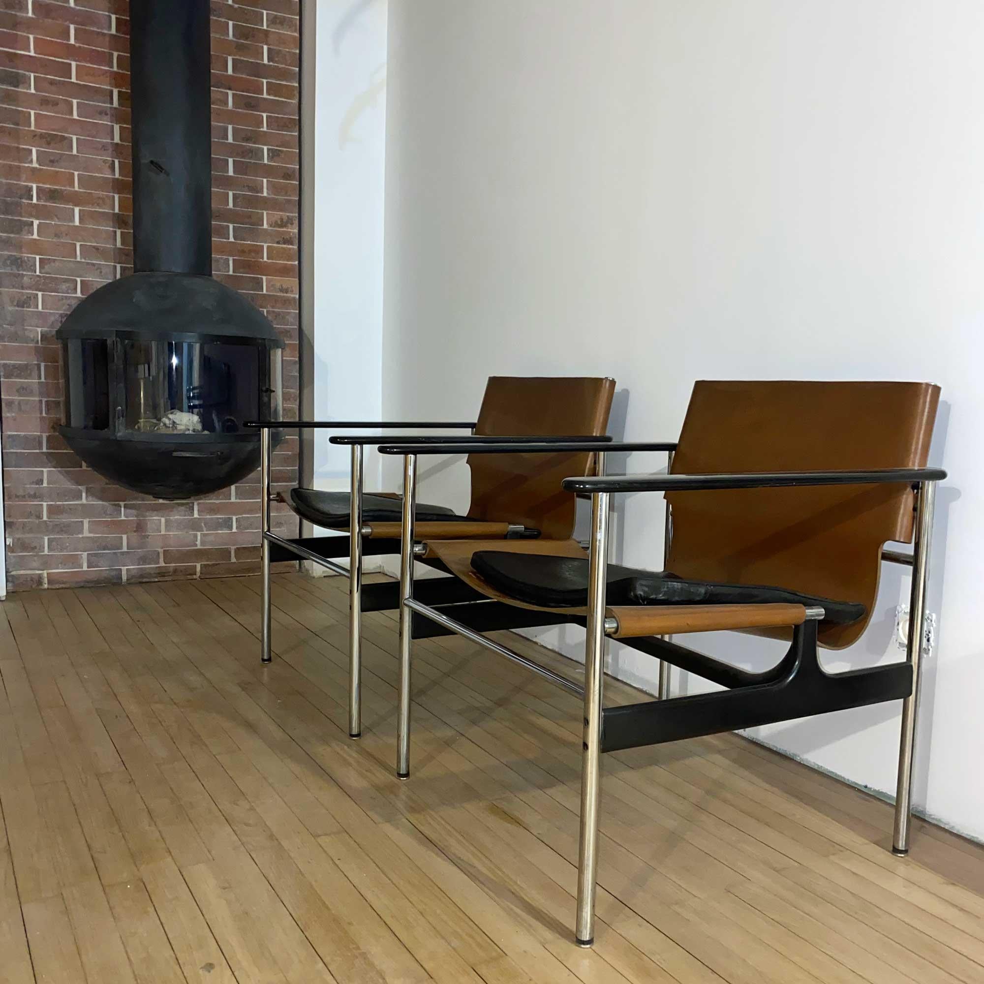 Milieu du XXe siècle Paire de fauteuils de salon par Charles Pollock pour Knoll en vente