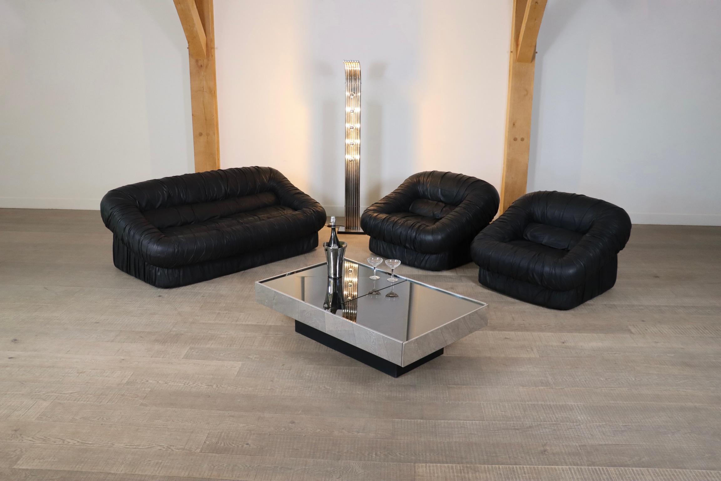 Paar Loungesessel von De Pas, D'Urbino & Lomazzi in Leder für Dall'Oca 1970 im Angebot 10