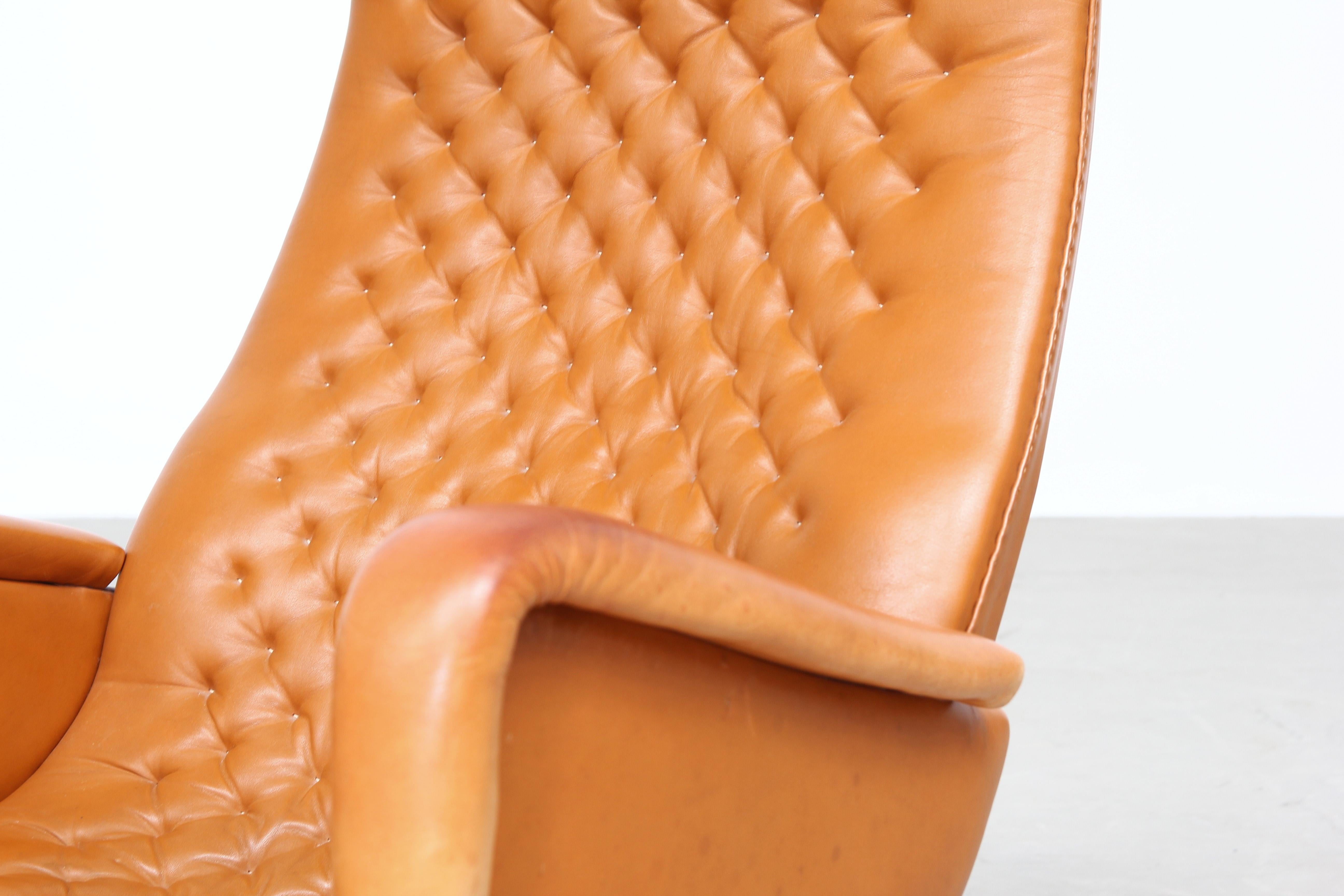 20th Century Pair of Lounge Chairs by De Sede Mod. Ds 51, Original 1970s in Cognac Leather