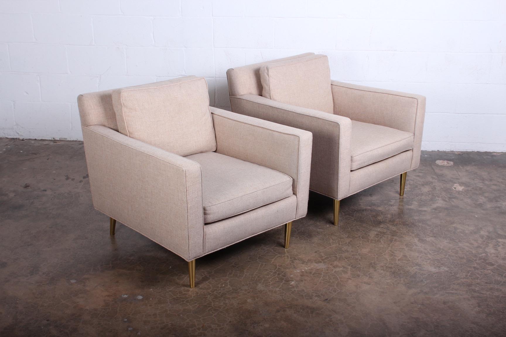 Pair of Lounge Chairs by Edward Wormley for Dunbar In Good Condition In Dallas, TX