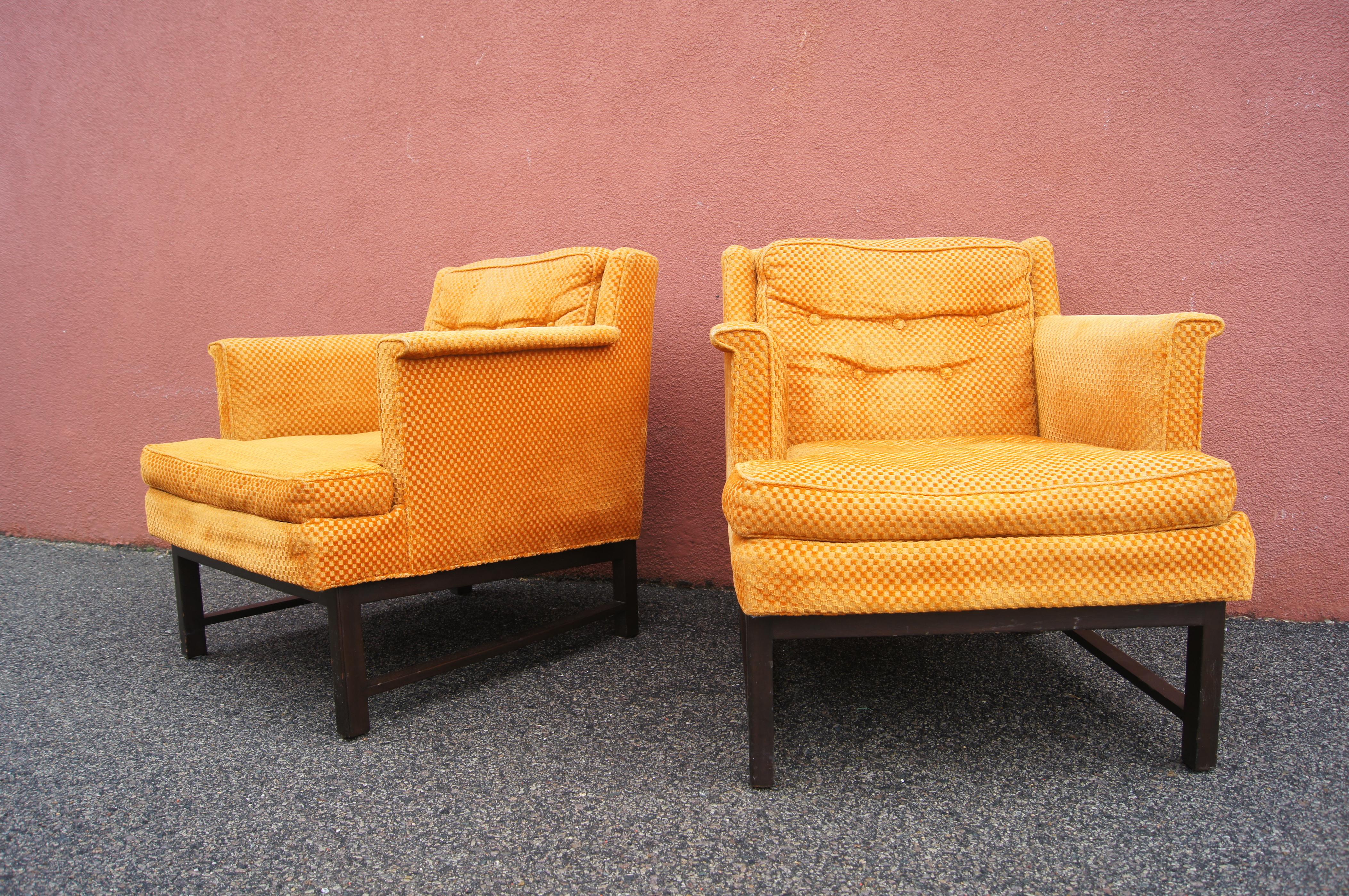Pair of Lounge Chairs by Edward Wormley for Dunbar In Good Condition In Dorchester, MA