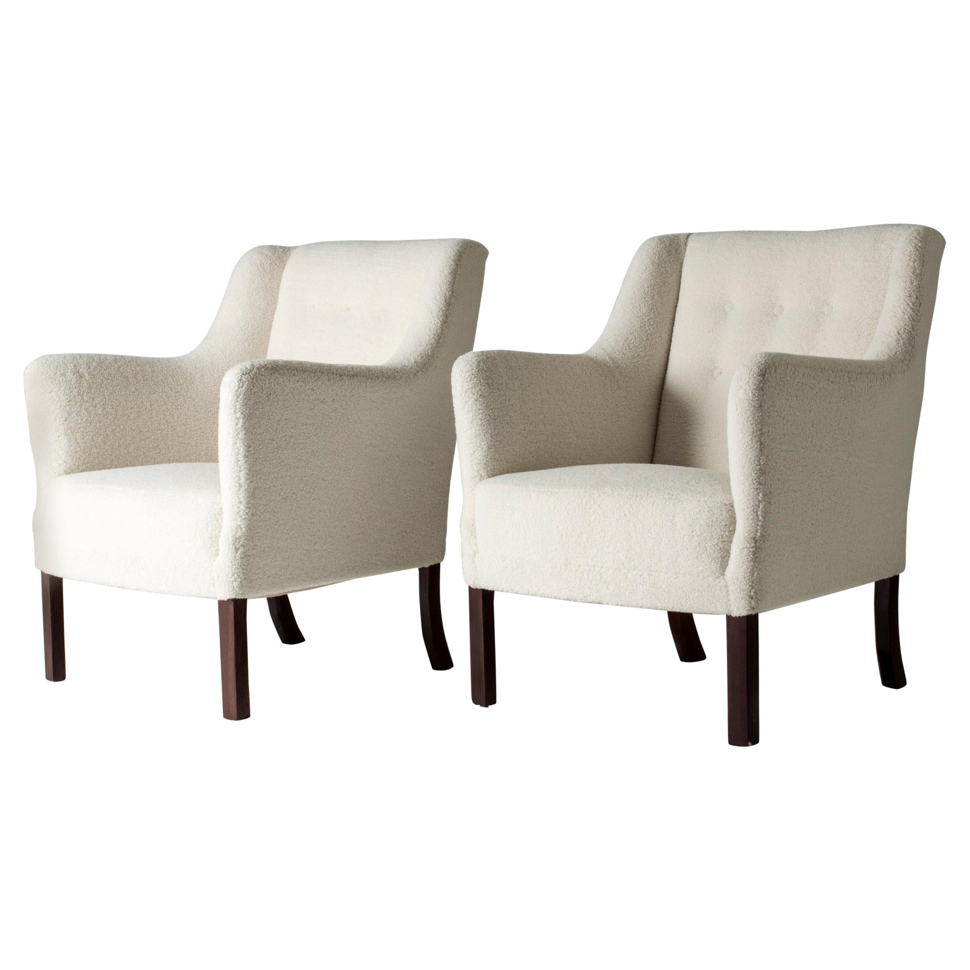 Paire de fauteuils de salon par Einar Larsen