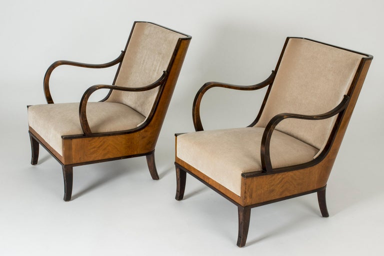 Swedish Pair of Lounge Chairs by Erik Chambert, Sweden, 1930s