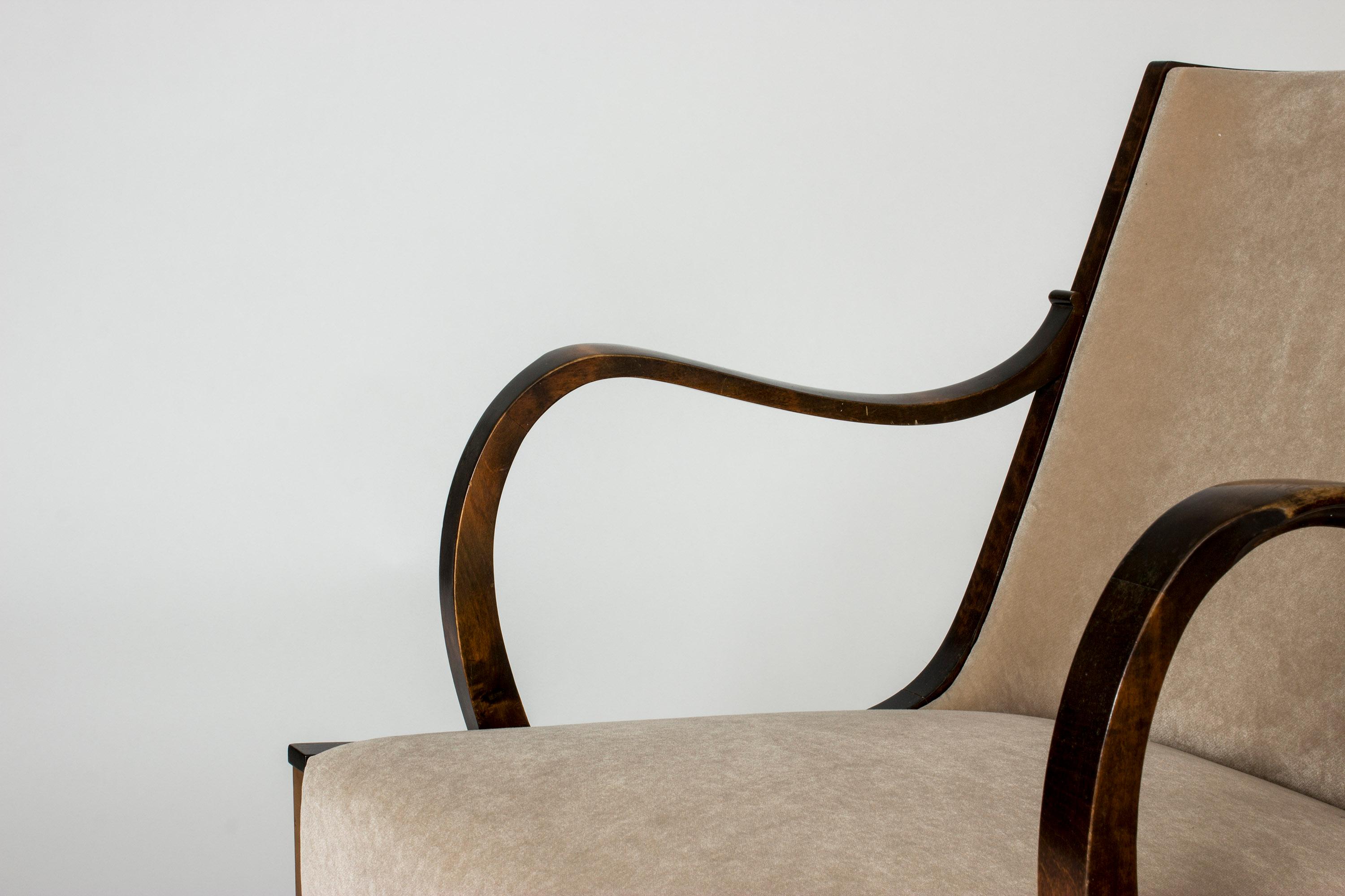 Pair of Lounge Chairs by Erik Chambert, Sweden, 1930s 2