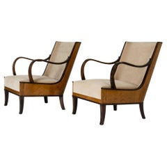 Pair of Lounge Chairs by Erik Chambert, Sweden, 1930s