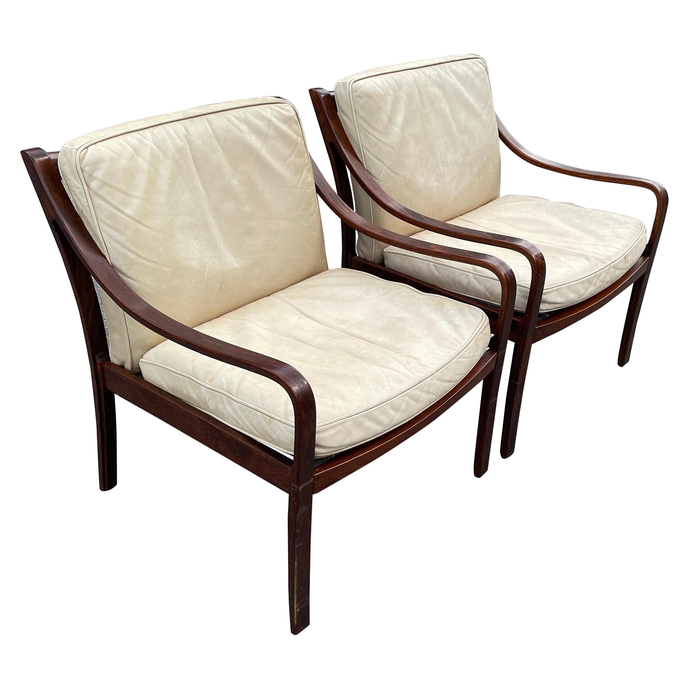 Pair of Lounge Chairs by Fredrik Kayser for Vatne Møbler, 1960s