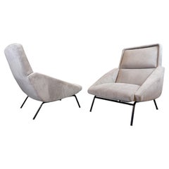 Pair of Lounge Chairs by Gérard Guermonprez, France, 1950s