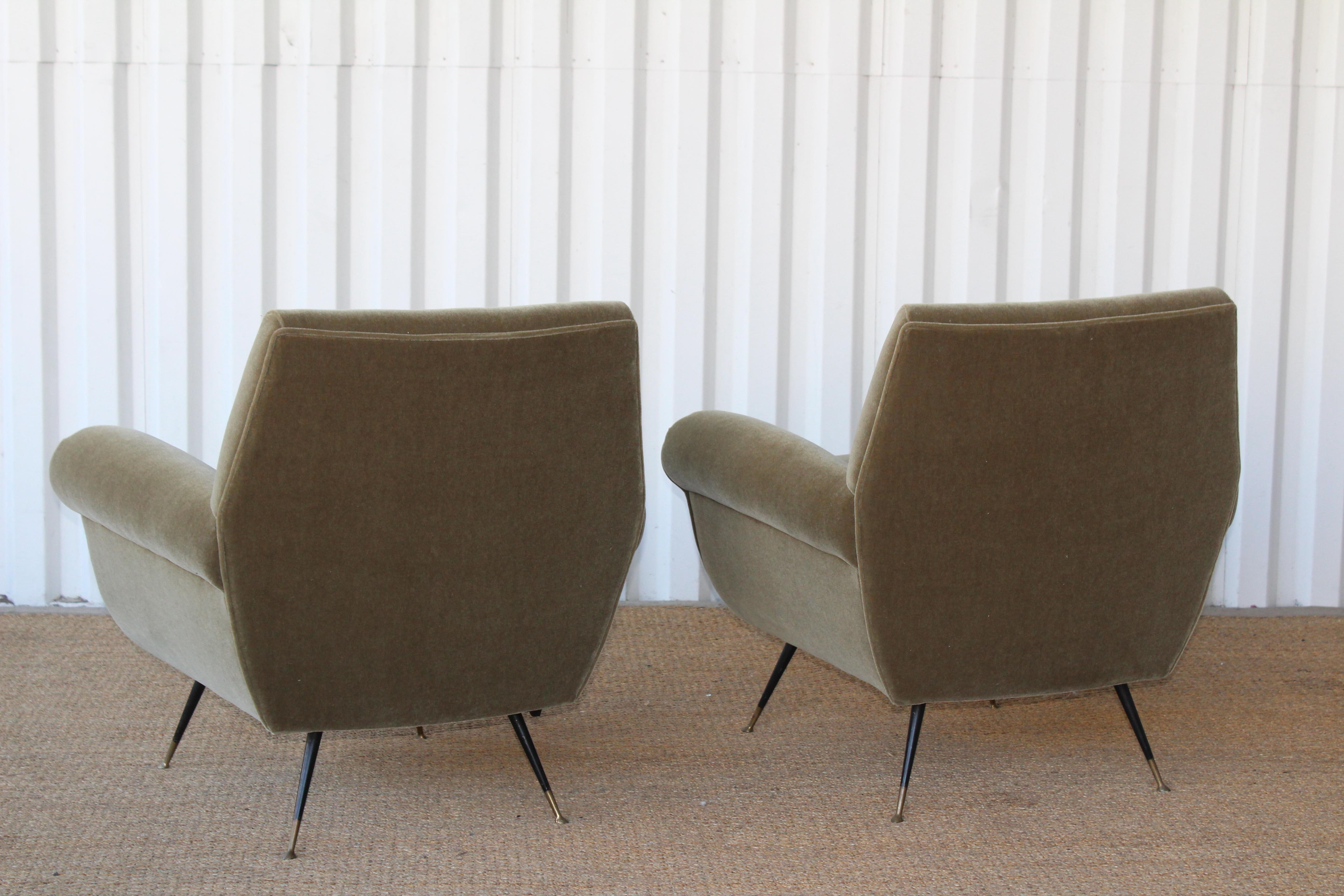Pair of Lounge Chairs by Gigi Radice for Minotti, Italy, 1950s 2