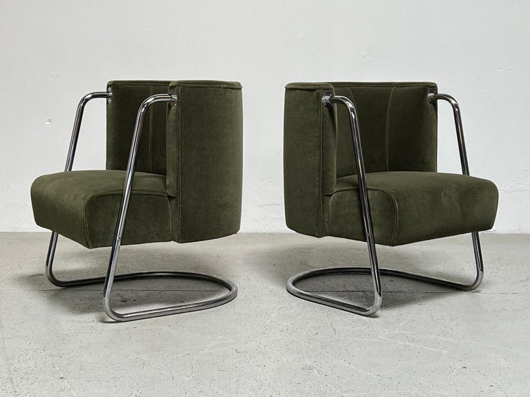 Pair of Lounge Chairs by Gilbert Rohde for Troy Sunshade Company  In Fair Condition In Dallas, TX