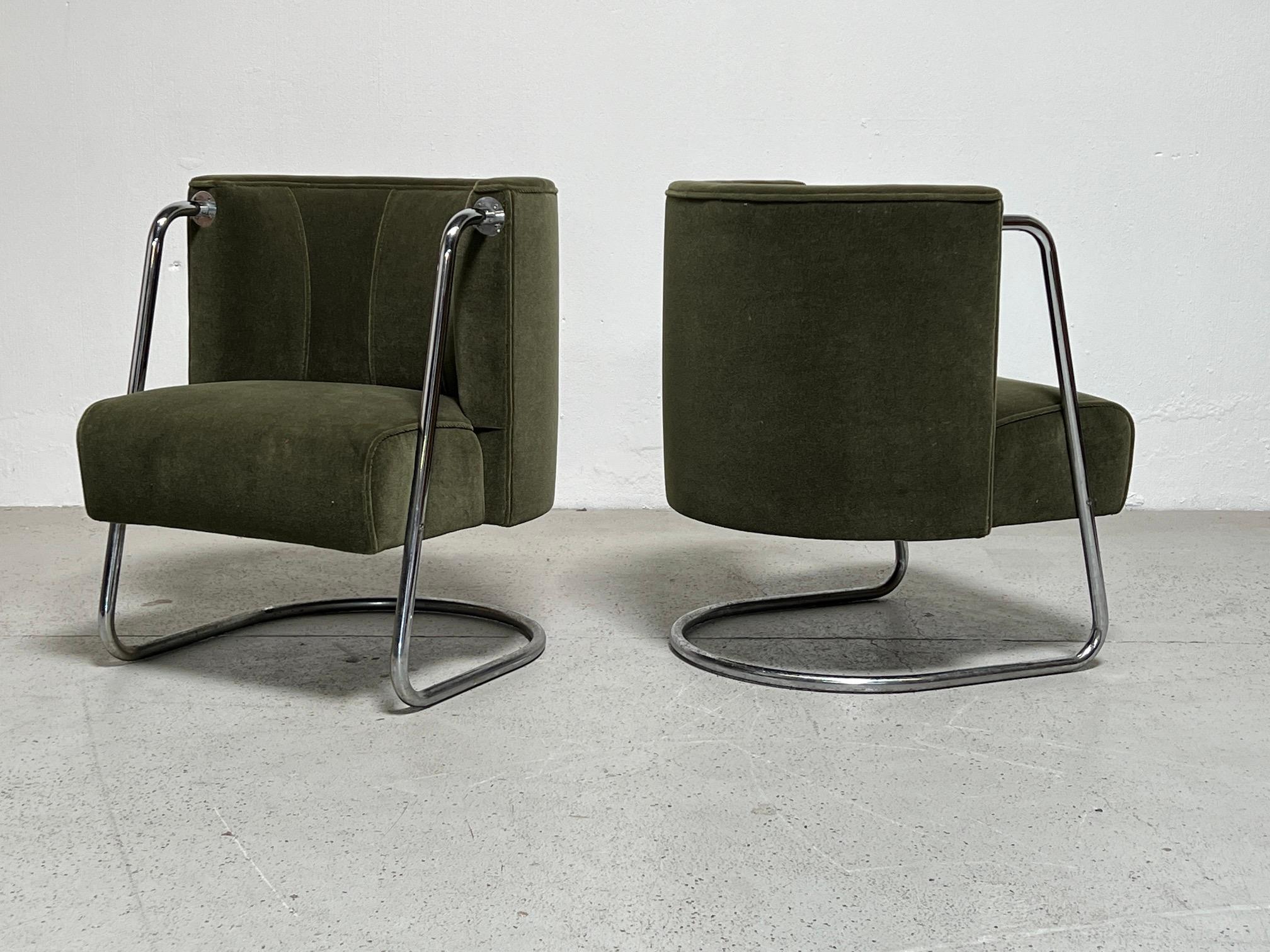 Pair of Lounge Chairs by Gilbert Rohde for Troy Sunshade Company  1