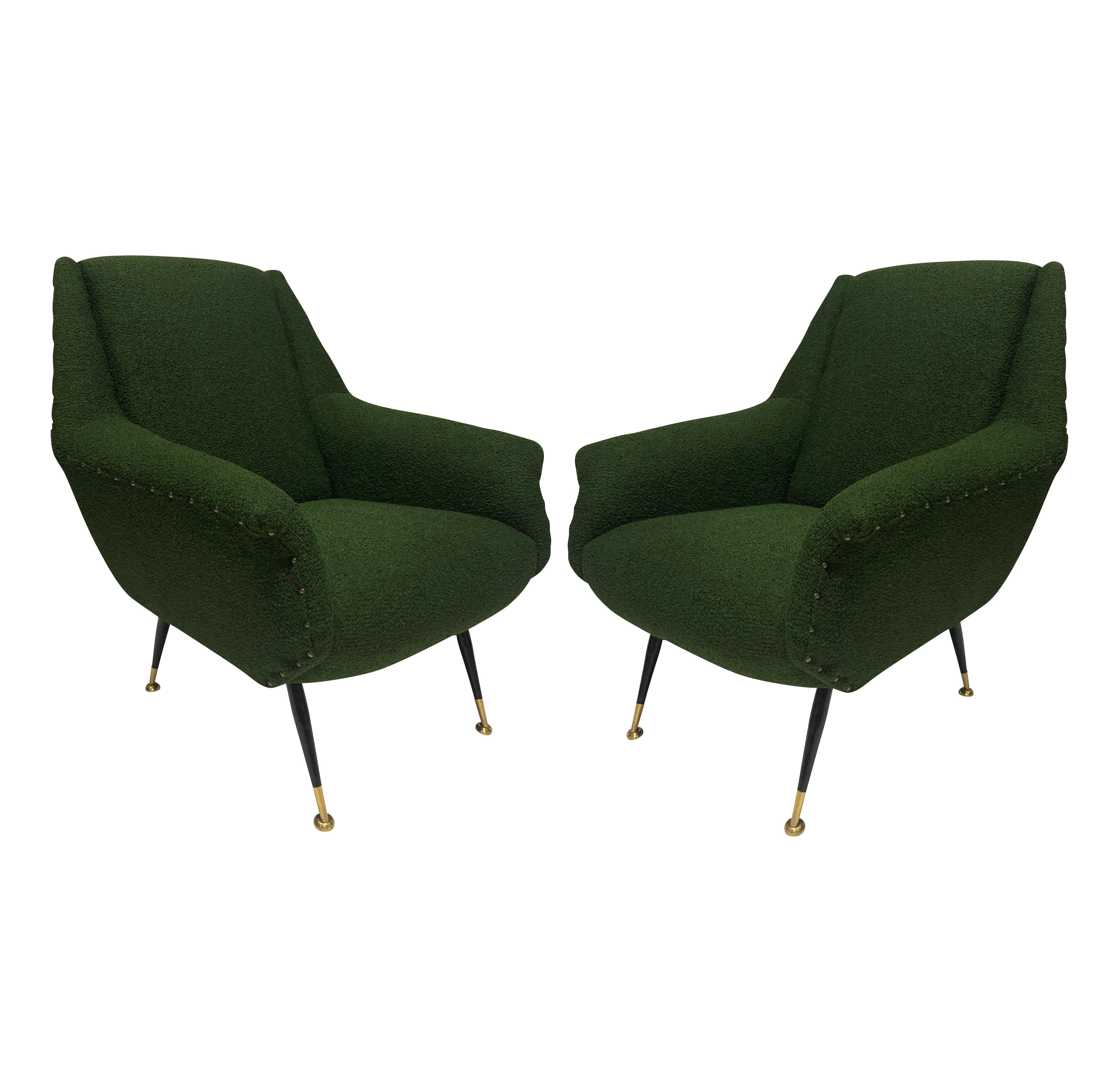 Mid-Century Modern Pair Of Lounge Chairs In The Style Of Gio Ponti