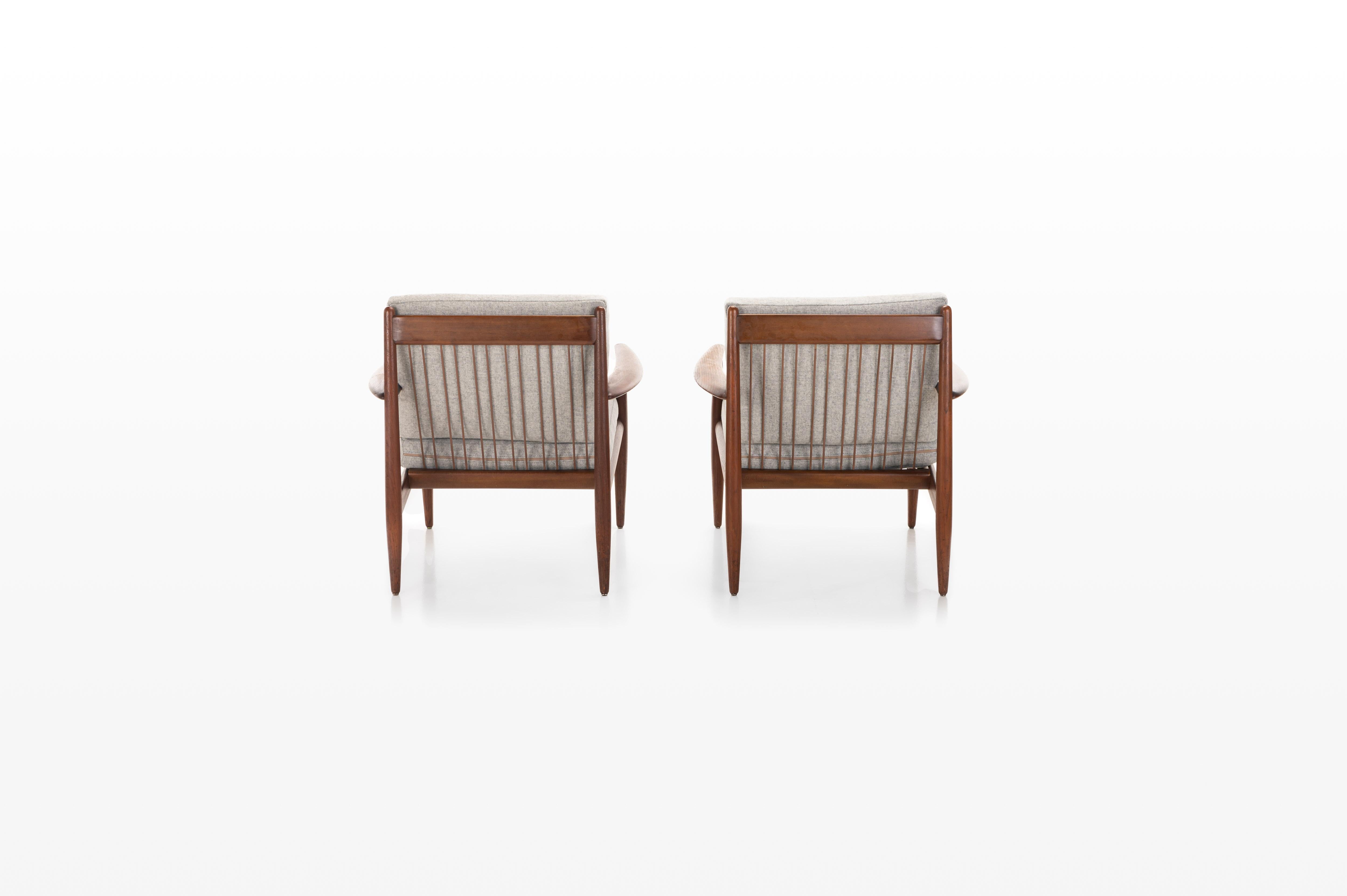 Danish Pair of Lounge Chairs by Grete Jalk for France & Son, Set of 2