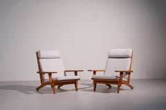 Coppia di poltrone da salotto di Hans J. Wegner per Getama GE375 Nuova tappezzeria*