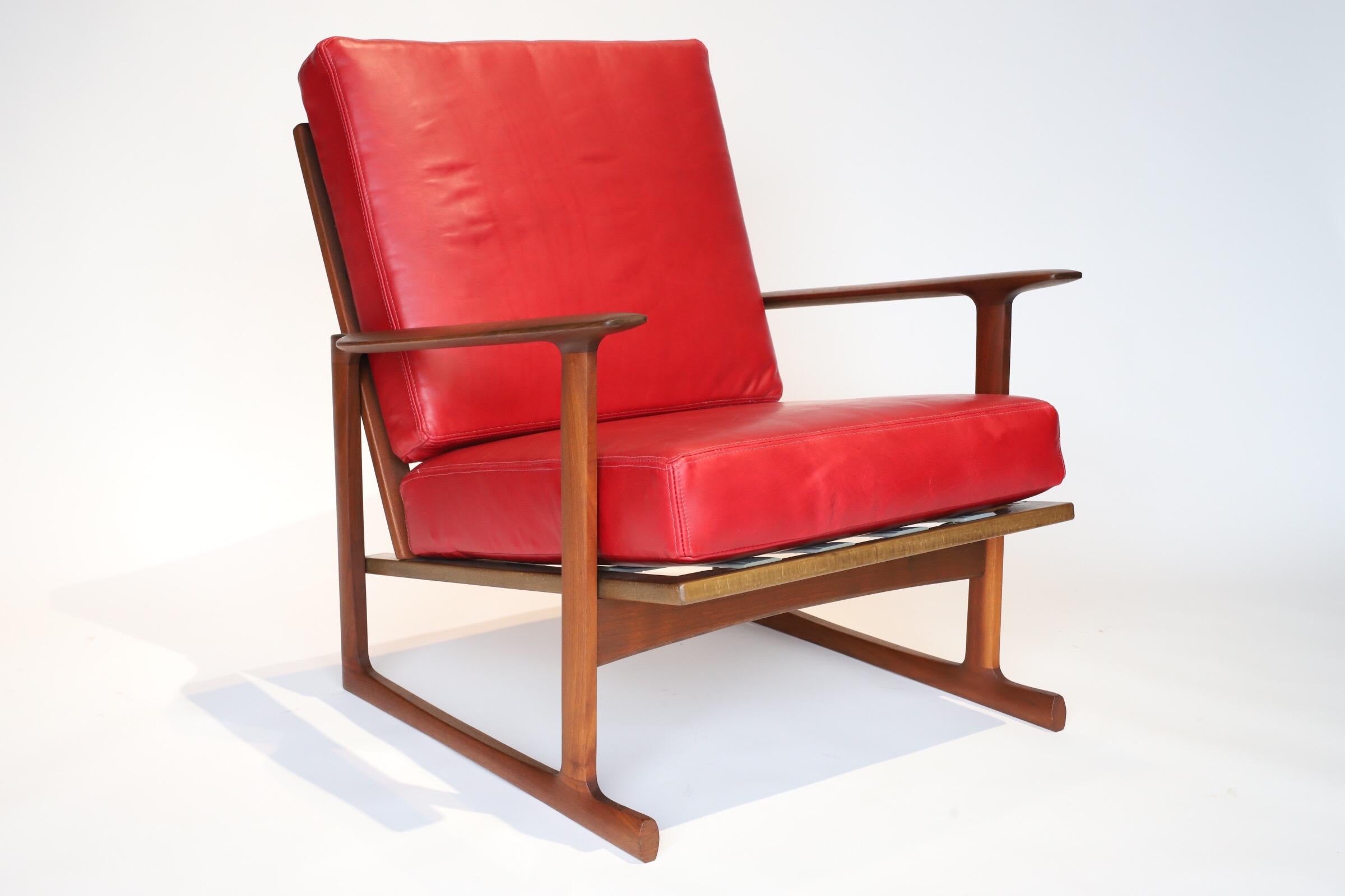 Walnut Pair of Lounge Chairs by Ib Kofod-Larsen