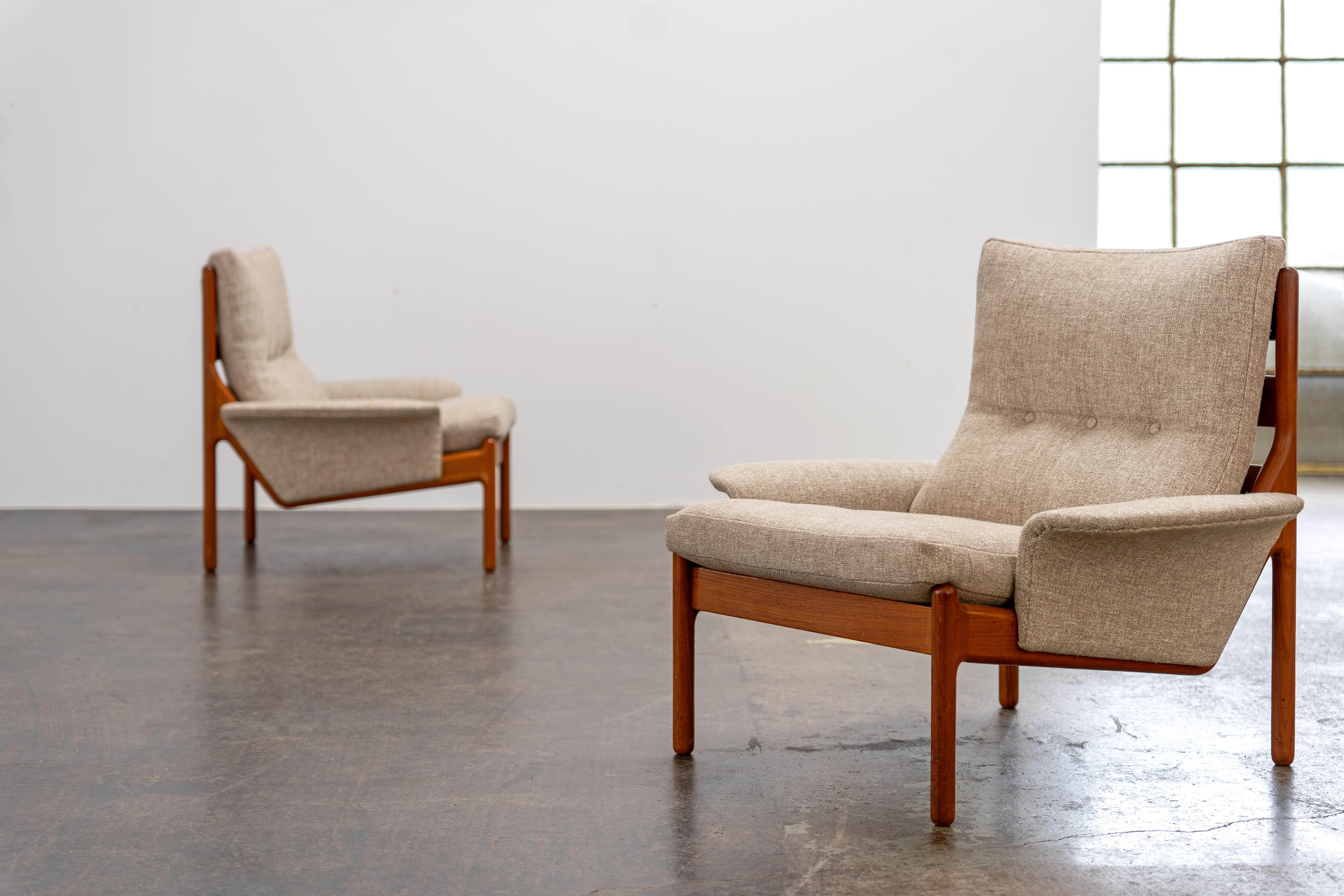 Paar Loungesessel von Illum Wikkelsø für C F Christensen Silkeborg, 1972 (Dänisch) im Angebot