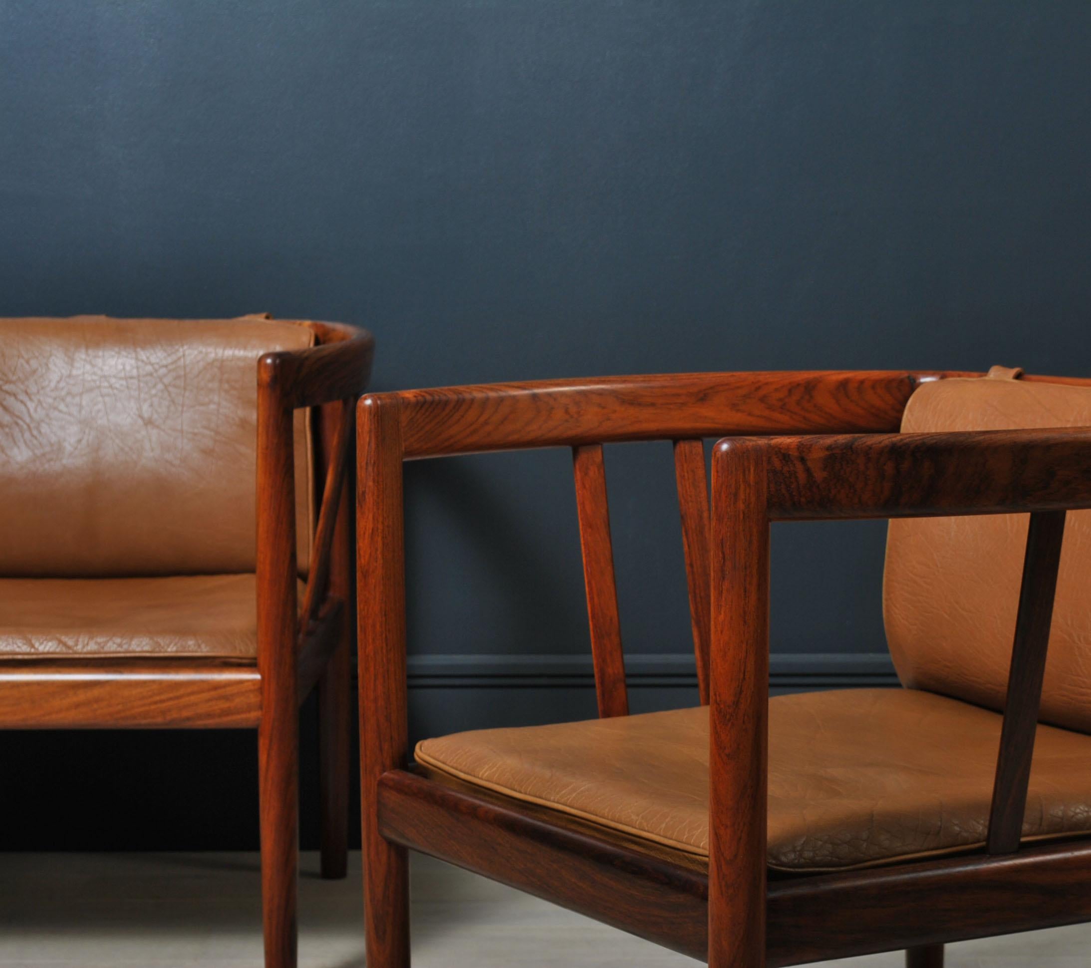 Danish Pair of Lounge Chairs by Illum Wikkelsø & Holger Christiansen