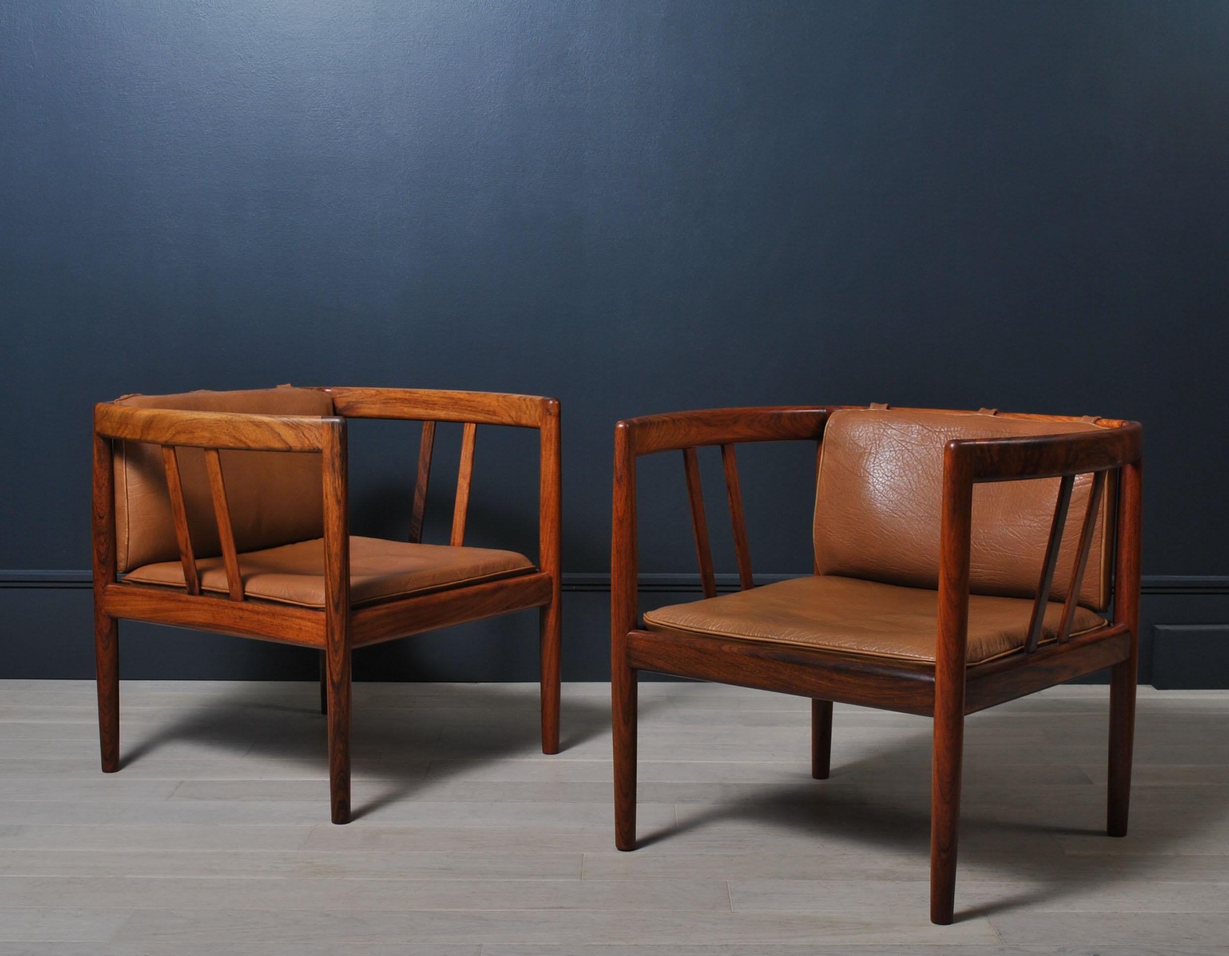Pair of Lounge Chairs by Illum Wikkelsø & Holger Christiansen In Good Condition In London, GB