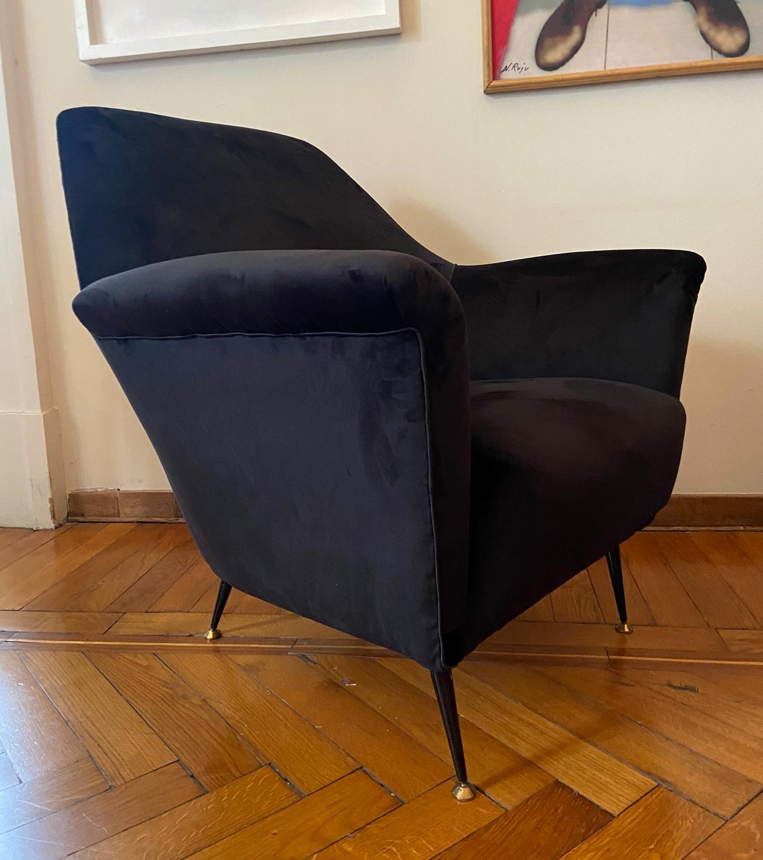 Mid-20th Century Pair of Lounge Chairs by ISA Bergamo, Italy, 1960s