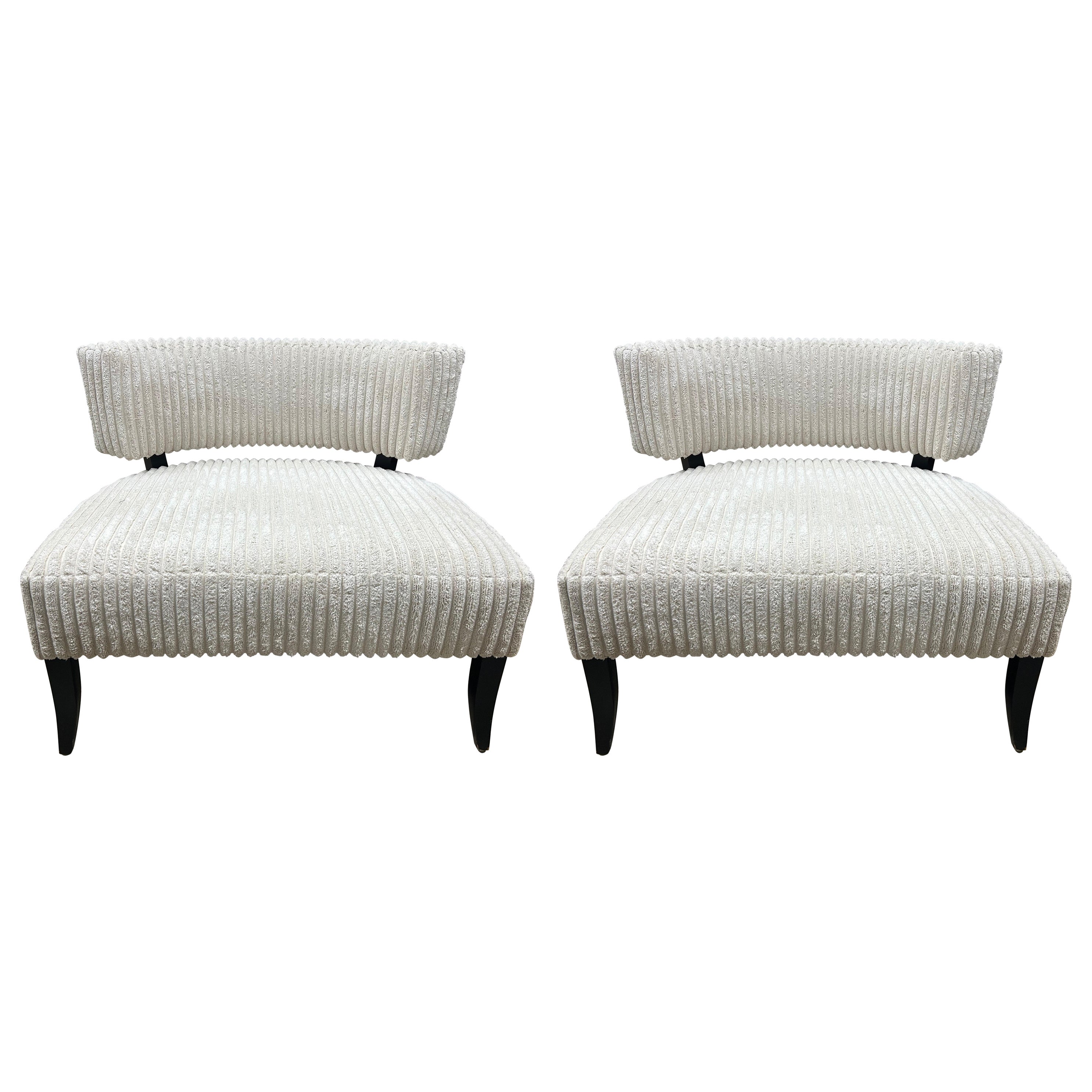 Pair Of Lounge Chairs By James Mont