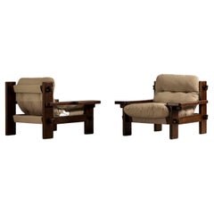 Lounge Chairs by Jean Gillon in Hardwood, Brazilian Midcentury Modern Design