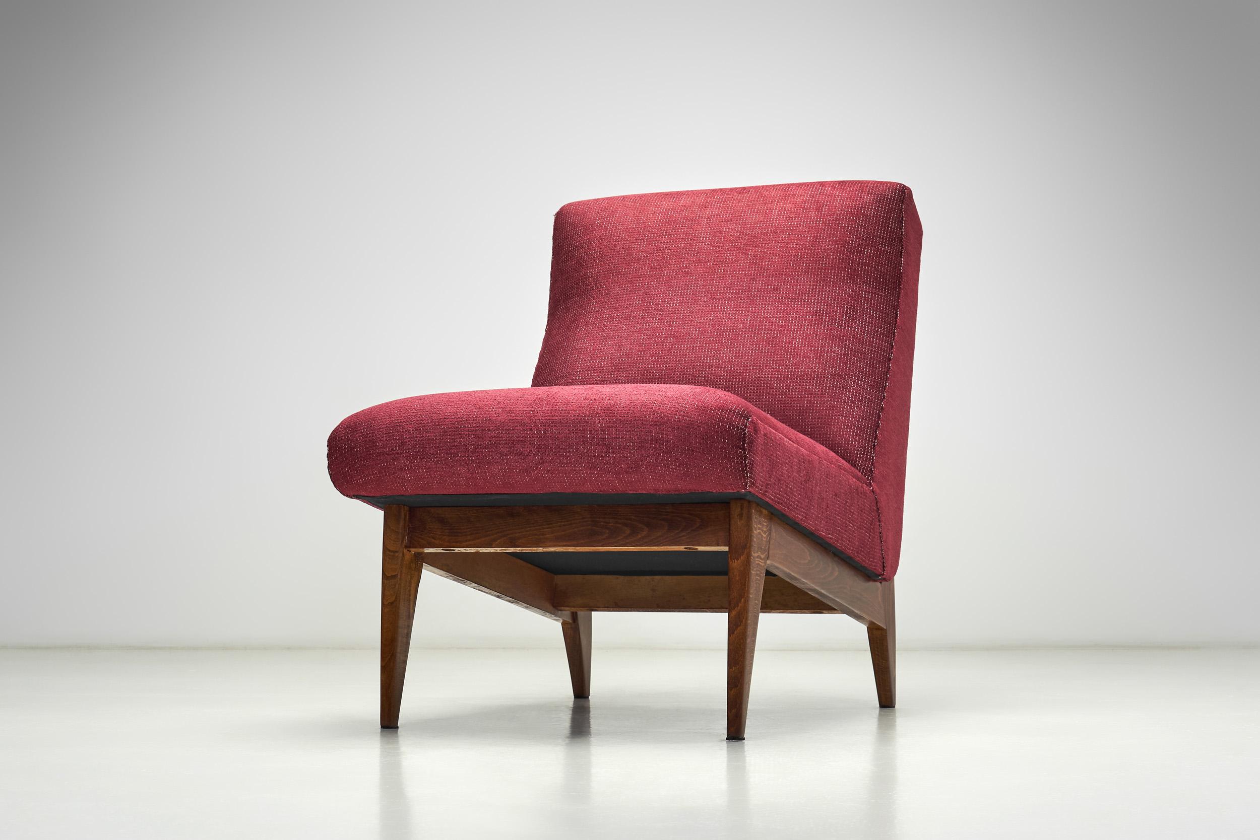 Paar Loungesessel von Jens Risom (Attr.), Vereinigte Staaten ca. 1950er Jahre (Stoff) im Angebot