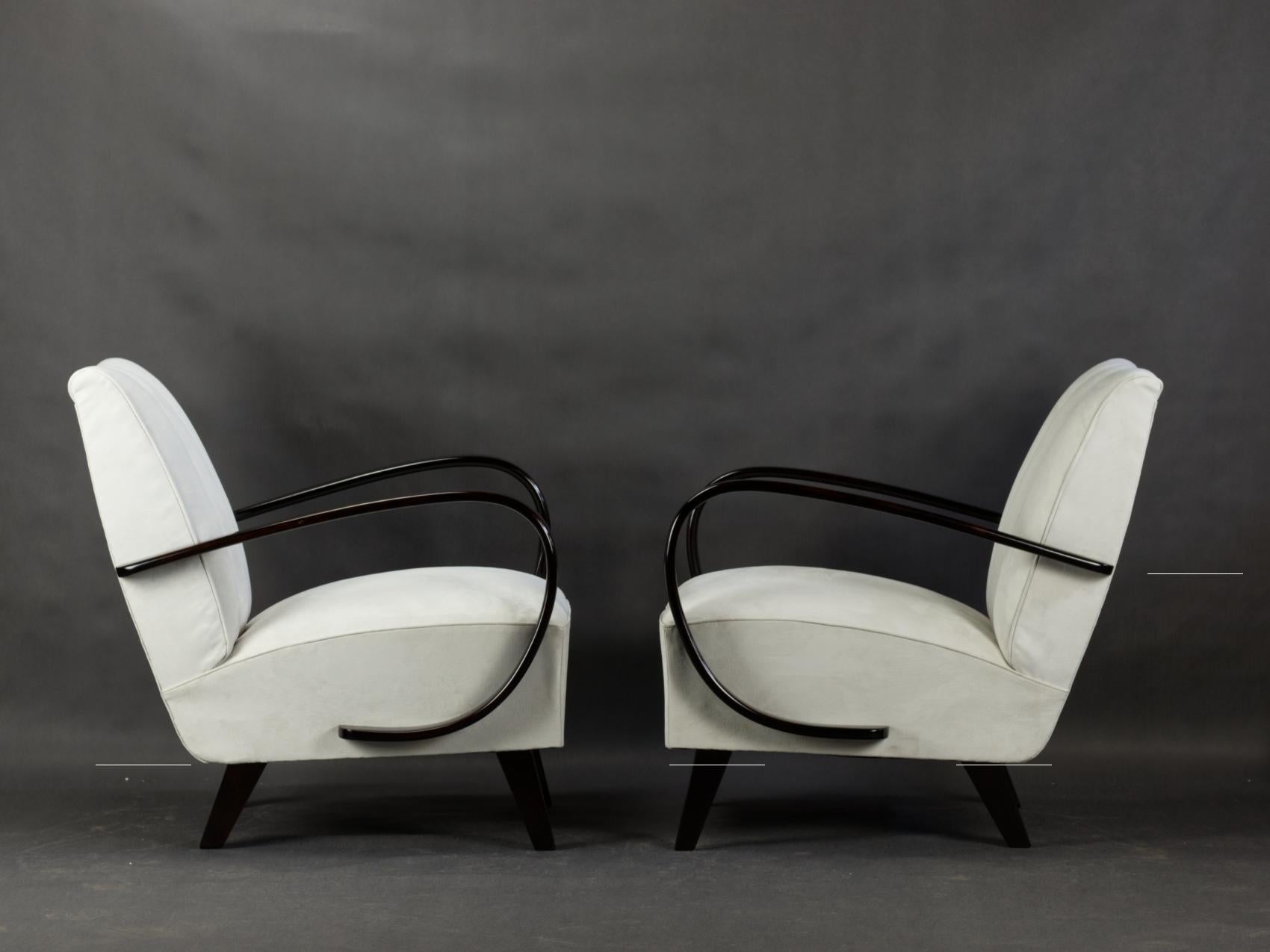 Pair of Armchairs by Jindrich Halabala, 1950s For Sale 1