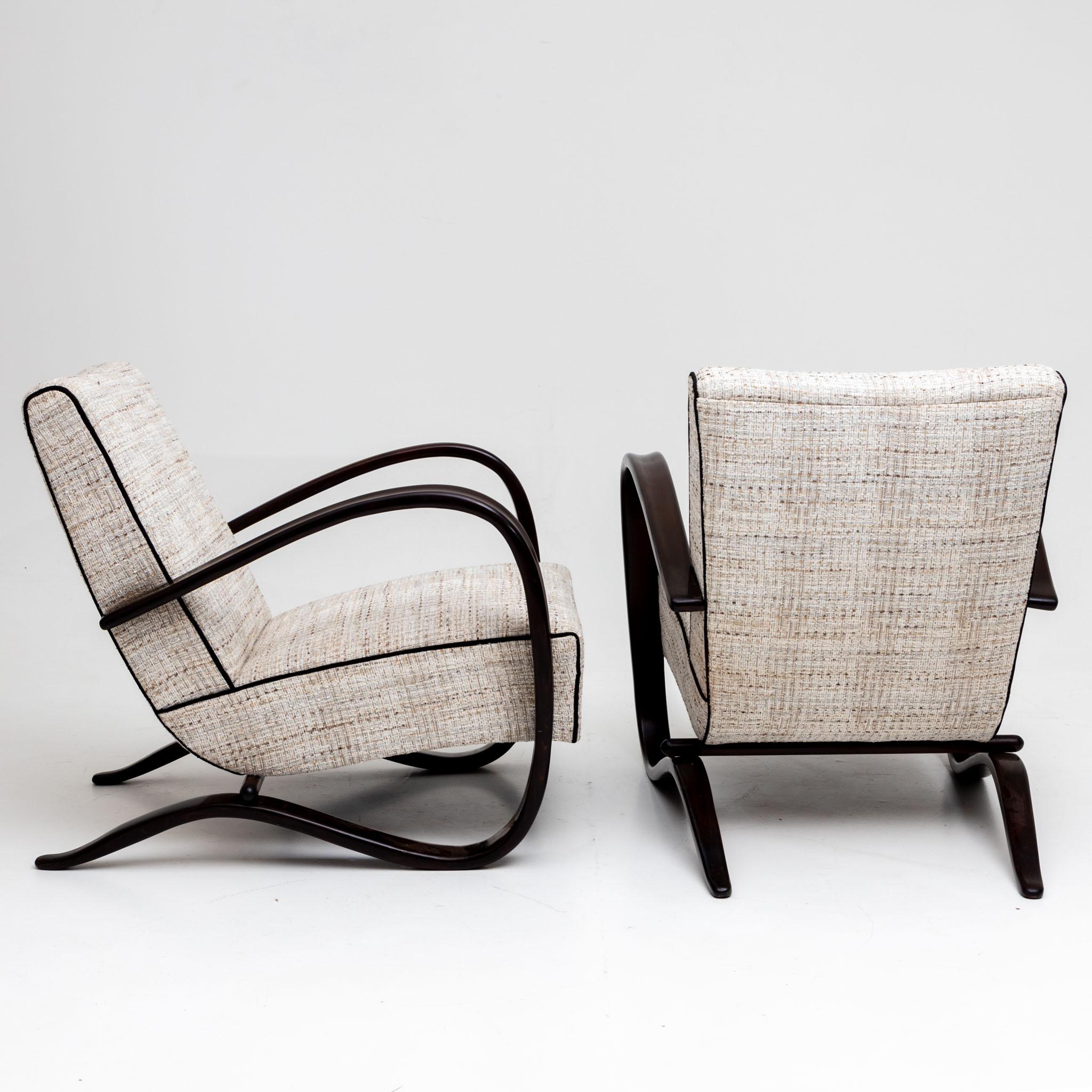 Pair of Lounge Chairs by Jindrich Halabala, Czech Republic, 1930s 3