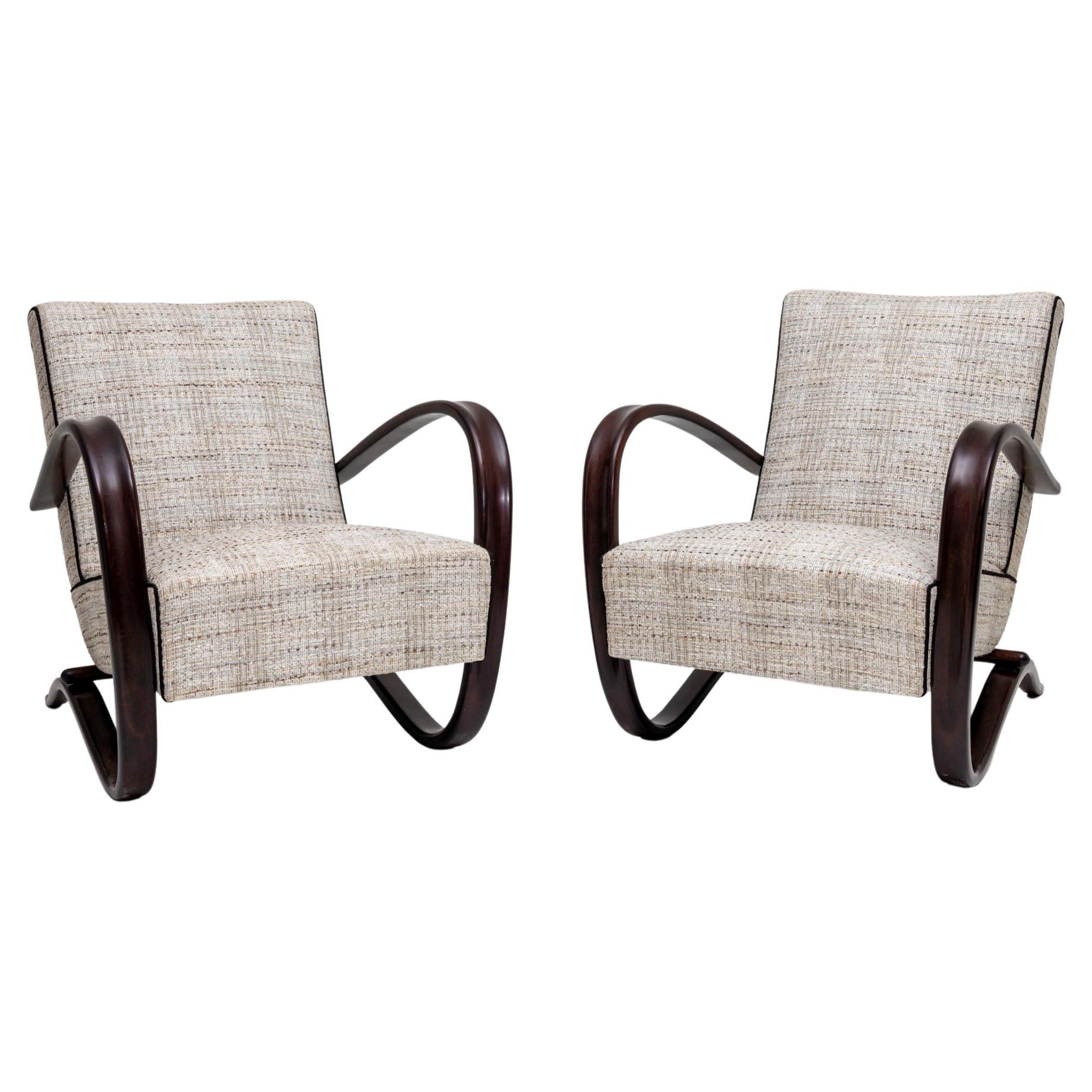 Pair of Lounge Chairs by Jindrich Halabala, Czech Republic, 1930s
