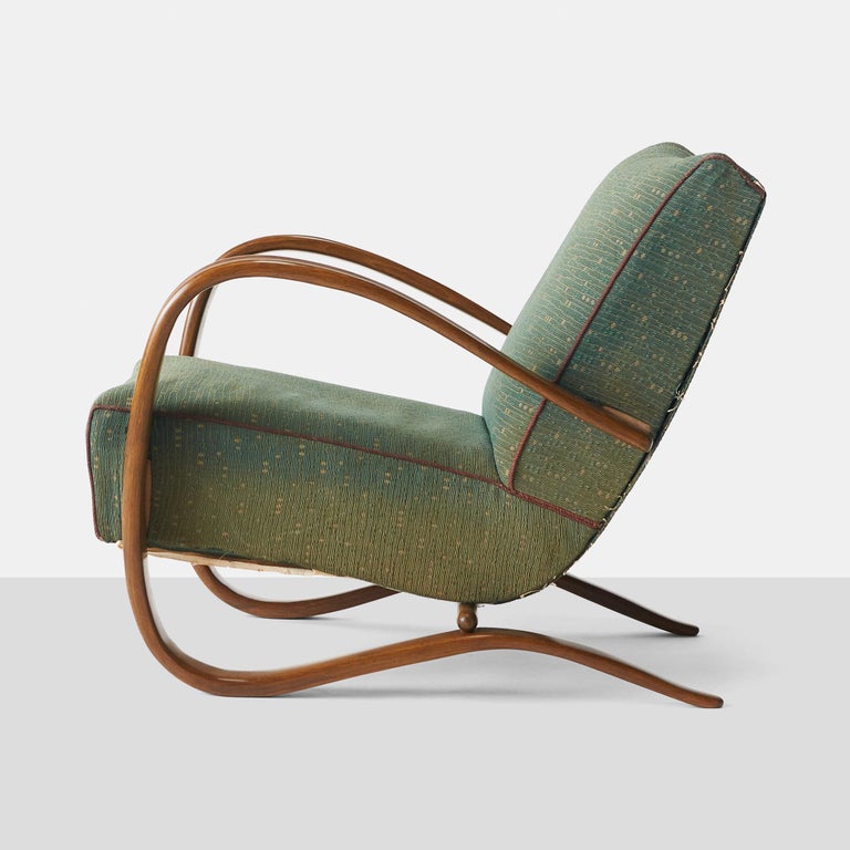 Czech Pair of Lounge Chairs by Jindrich Halabala For Sale